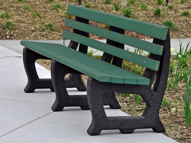 Frog Furnishings Green 6' Recycled Plastic Brooklyn Garden Bench Environmental Park Photo