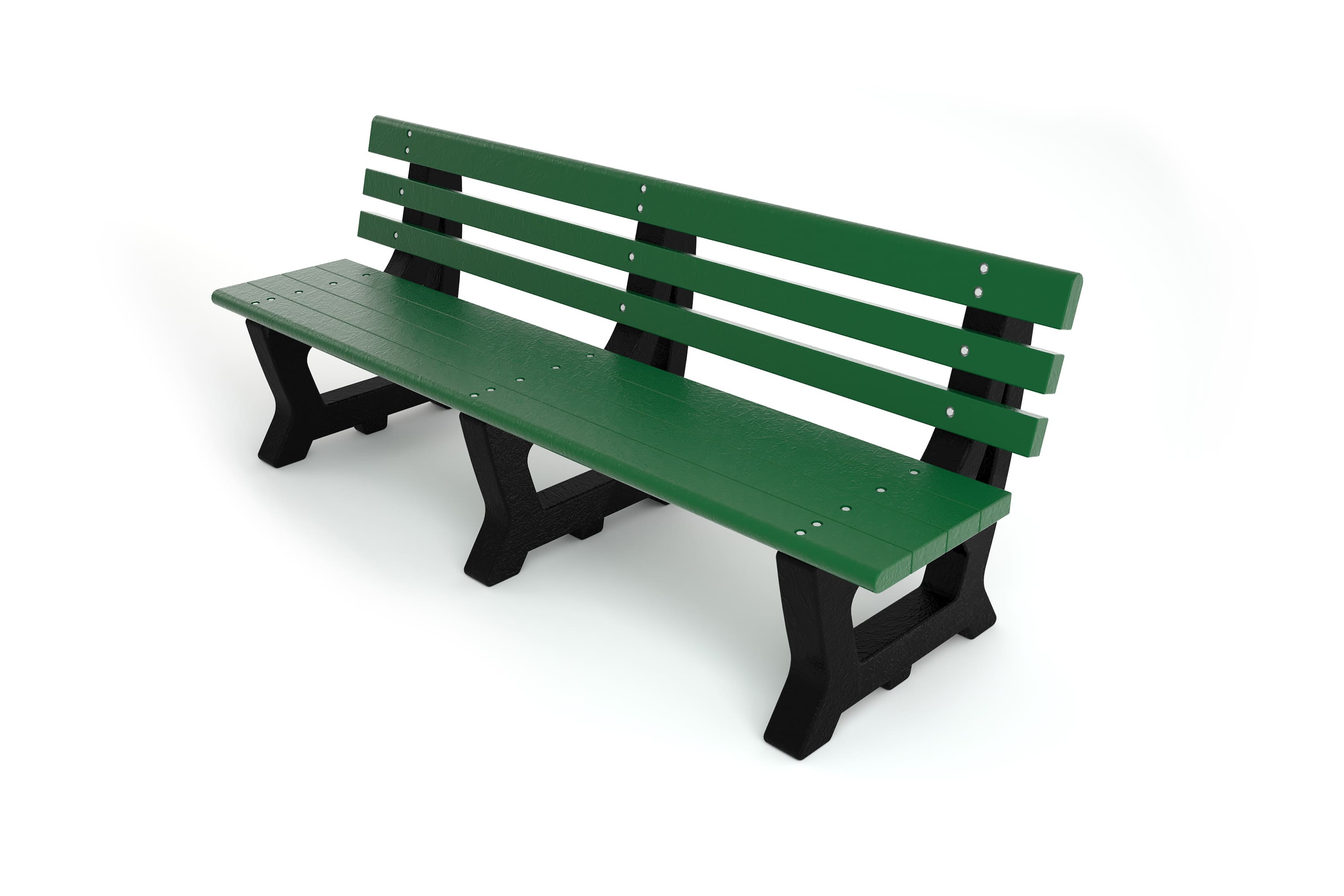 Frog Furnishings Green 6' Recycled Plastic Brooklyn Garden Bench Studio Image Side View