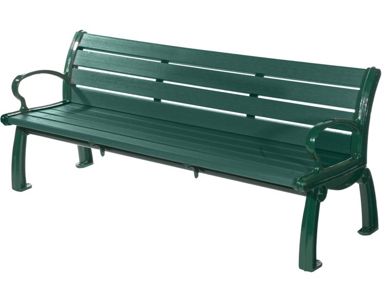 Frog Furnishings Green with Green Frame 8' Option Recycled Plastic Heritage Garden Bench Studio Image