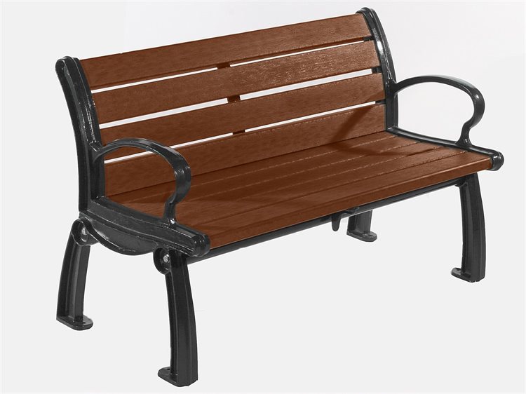 Frog Furnishings Brown 4' Option Recycled Plastic Heritage Garden Bench Studio Image