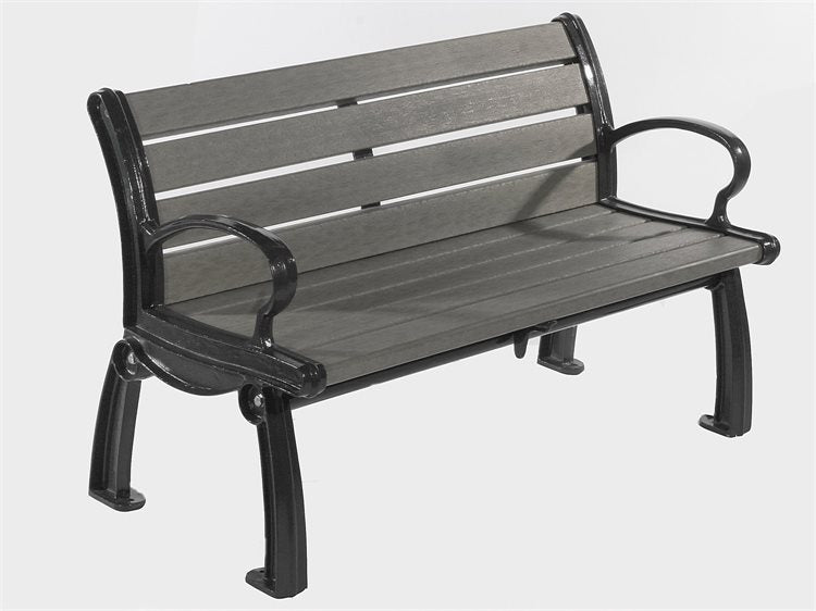 Frog Furnishings Gray 4' Option Recycled Plastic Heritage Garden Bench Studio Image