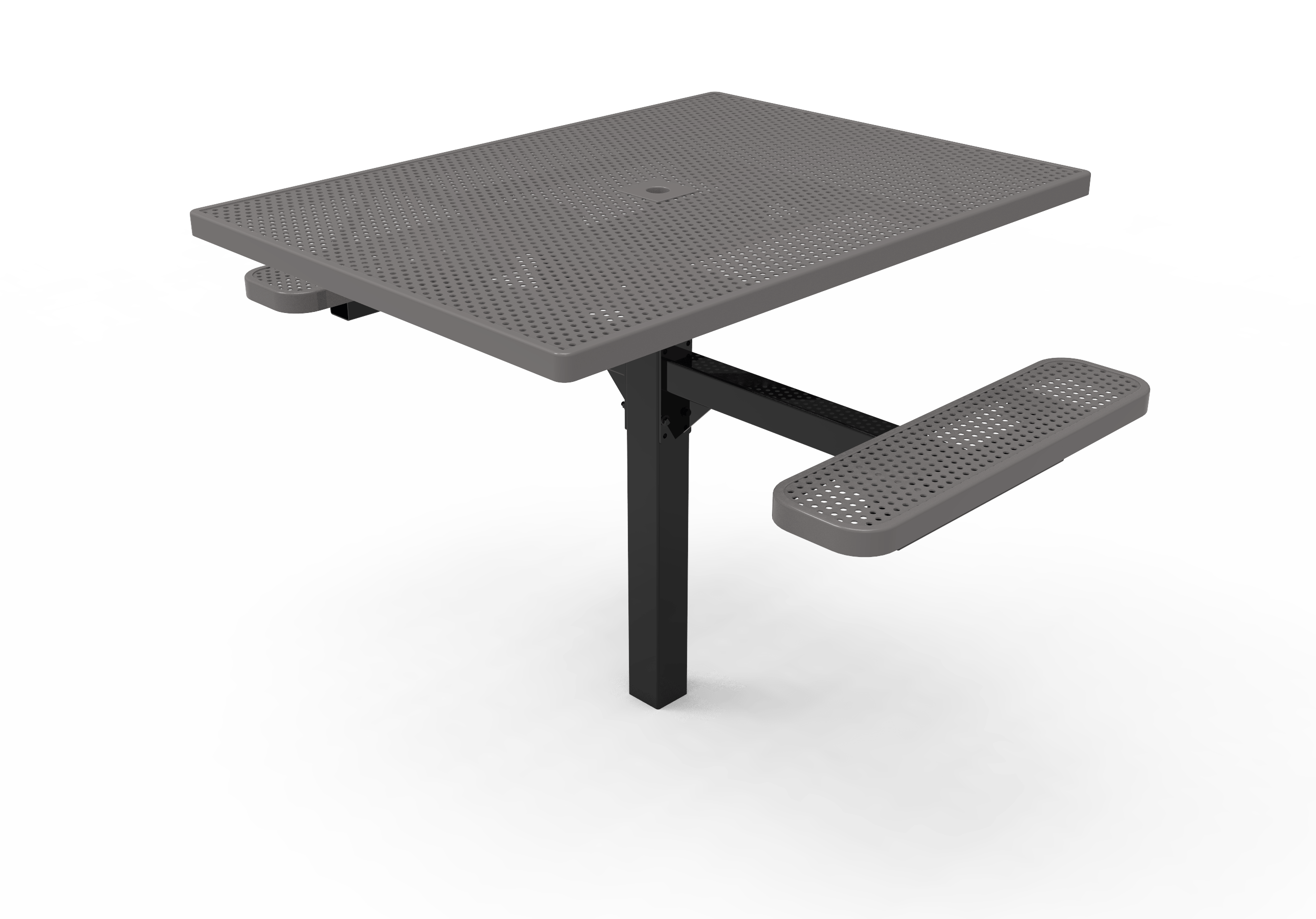 Gray MyTCoat 2 Seat Accessible Square Pedestal Picnic Table Inground Mount Studio Image