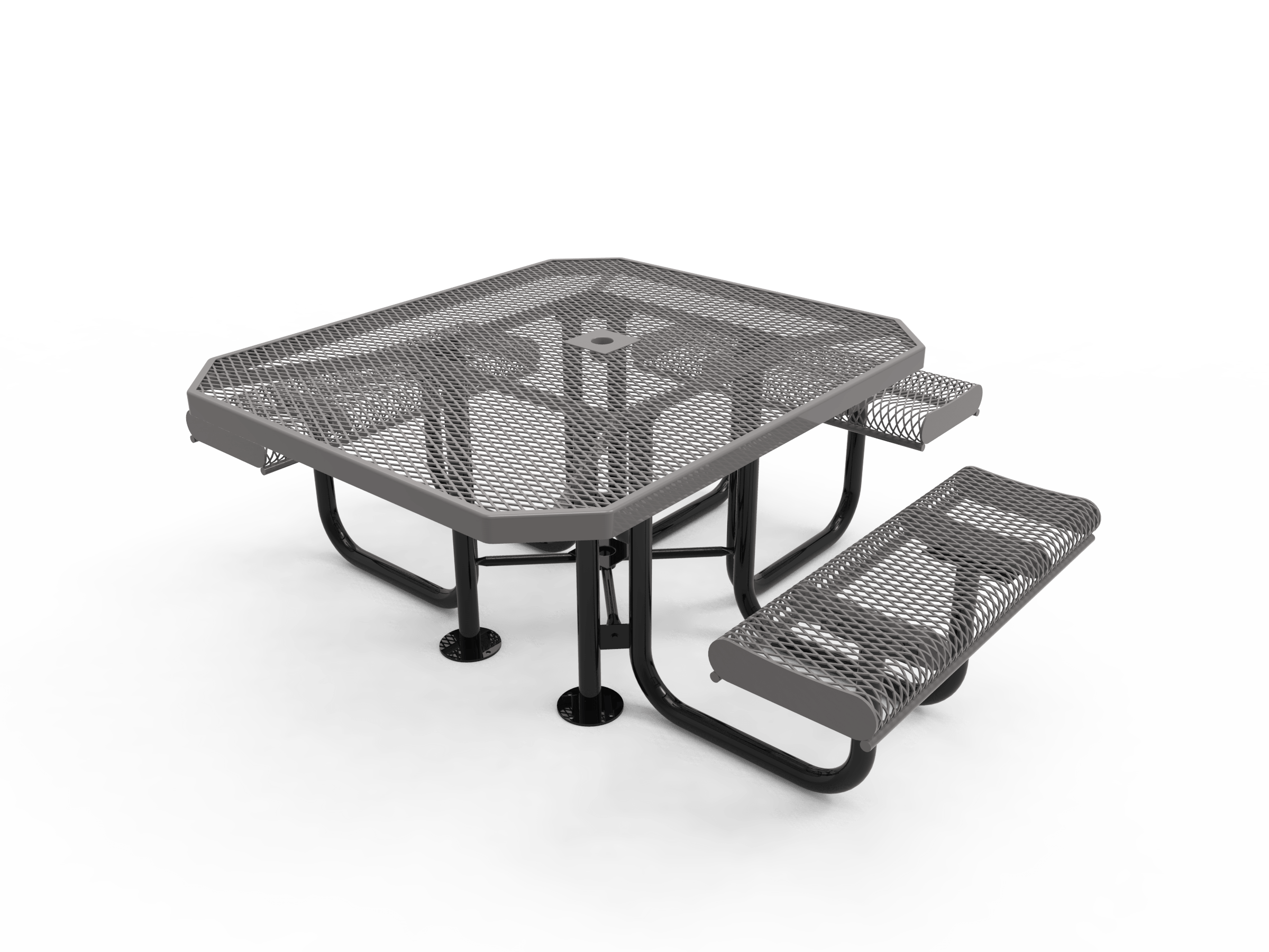 Gray MyTCoat 3 Seat Accessible Rolled Octagon Portable Picnic Table Studio Image