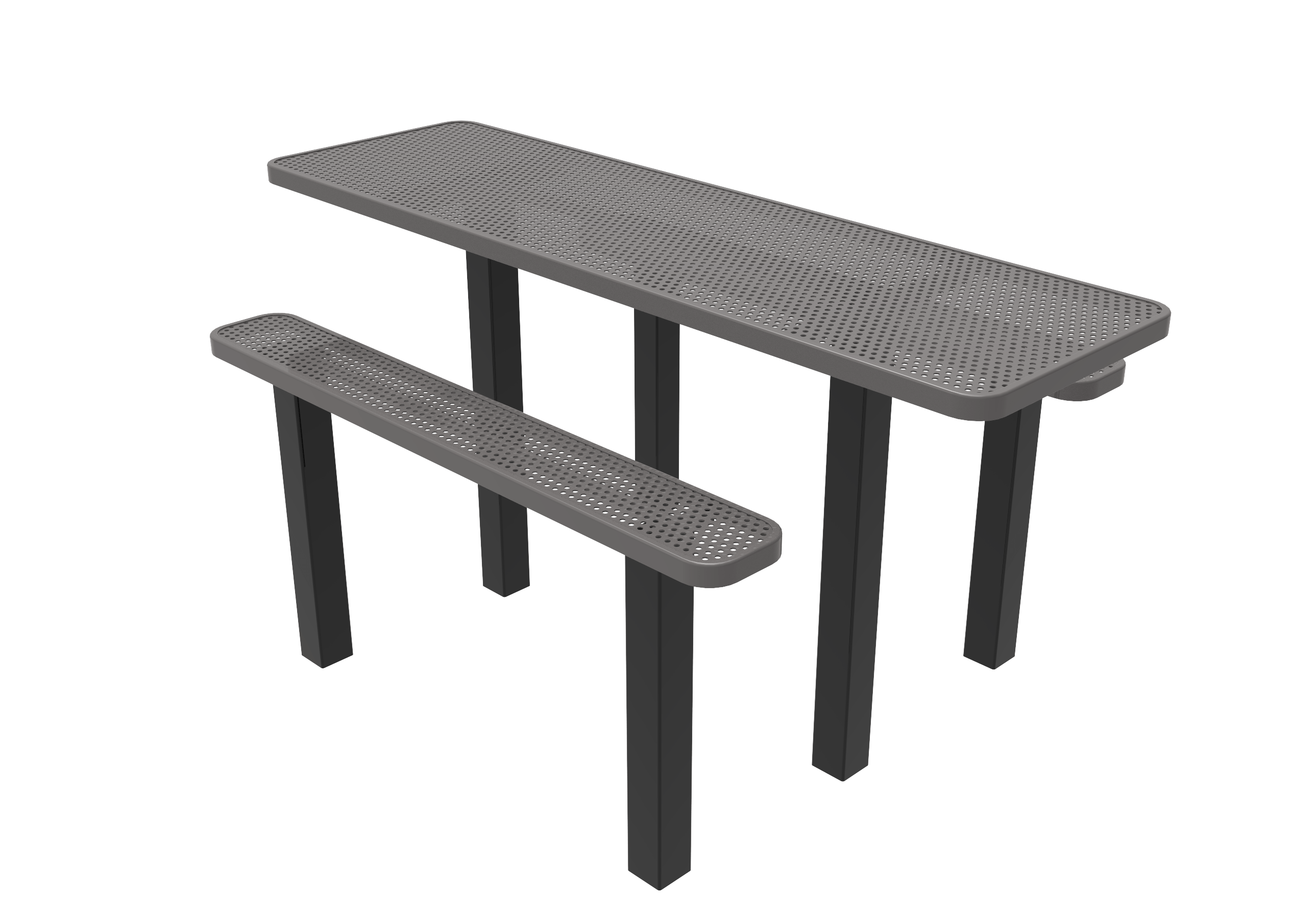 Gray MyTCoat 8' Independent Picnic Table Inground Mount Studio Image