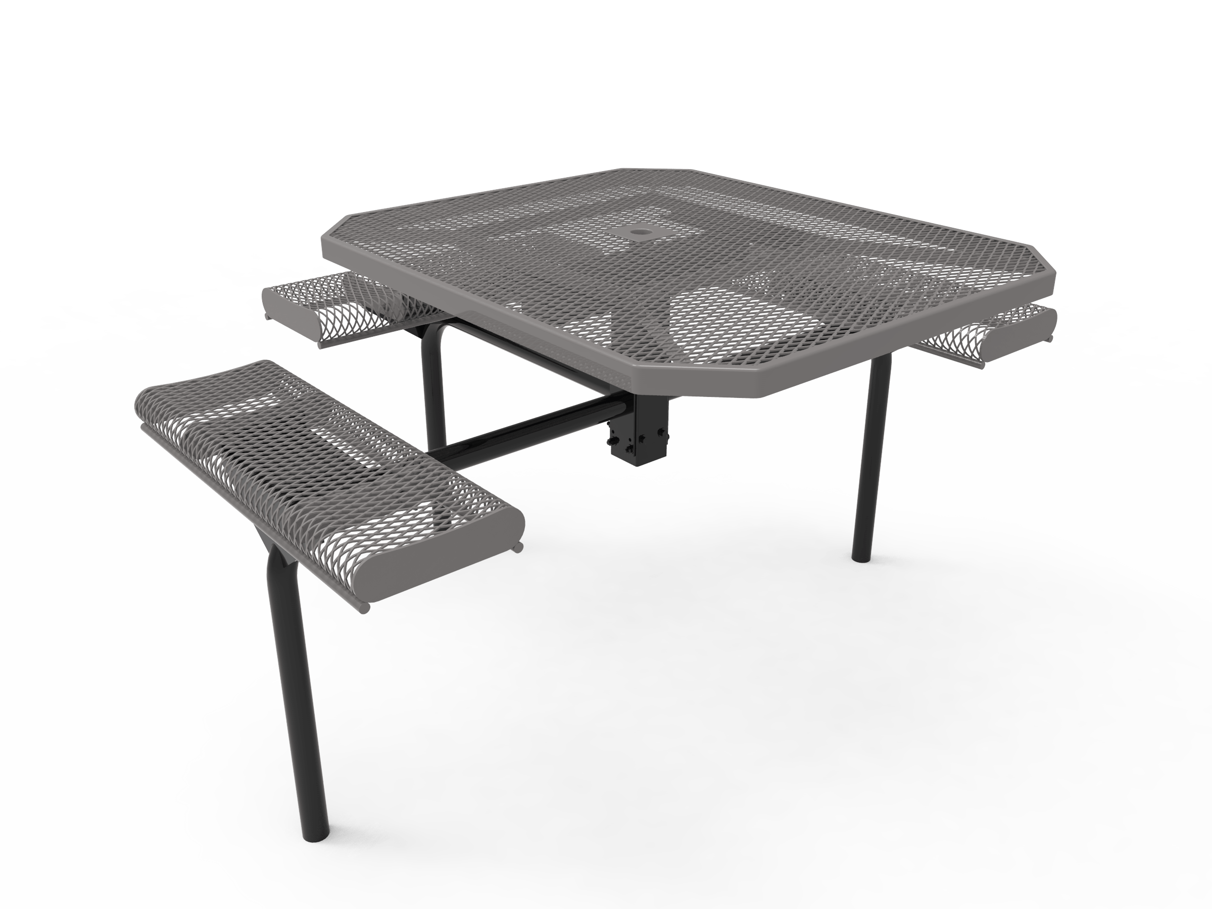 Gray MyTCoat Nexus Rolled Octagon Picnic Table 3 Seat Accessible Studio Image