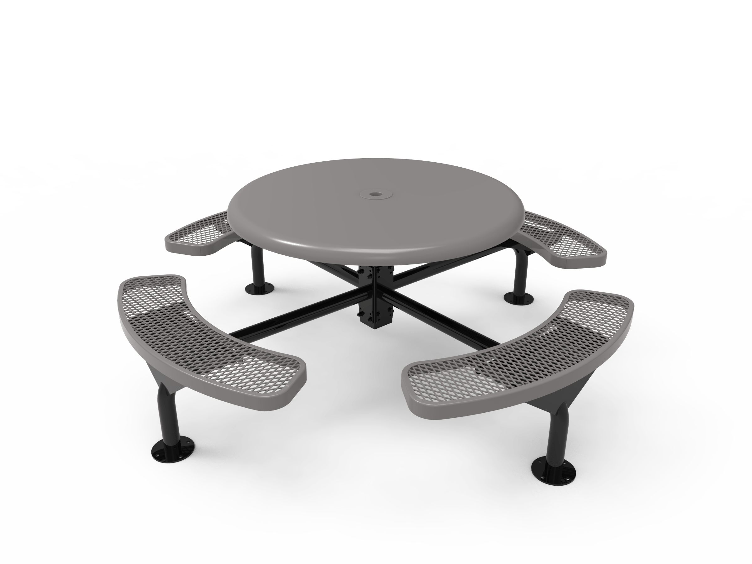 Gray MyTCoat Solid Top Nexus Picnic Table 4 Seat Surface Mount Studio Image