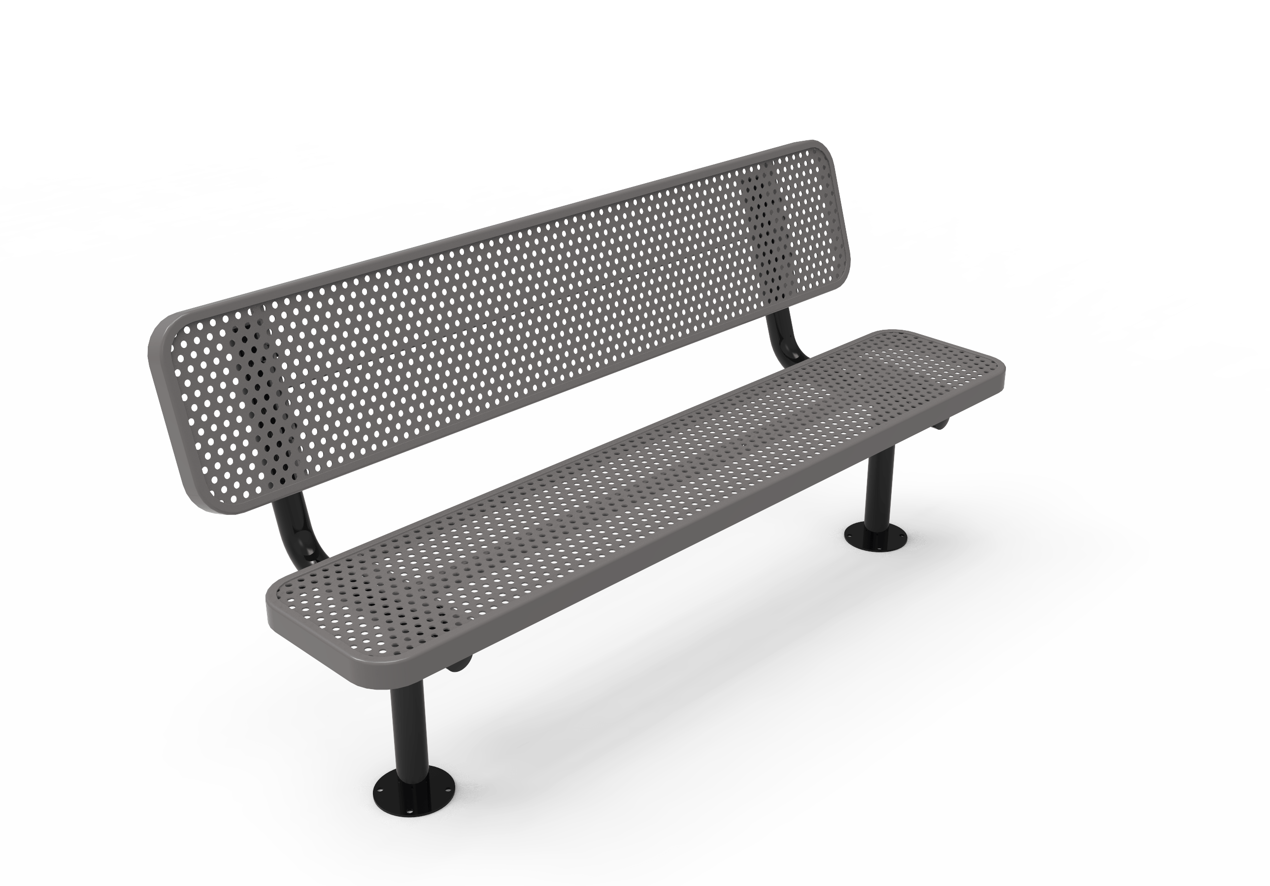 Gray MyTCoat Sports Bench with Backrest Studio Image 6' Option Surface Mount