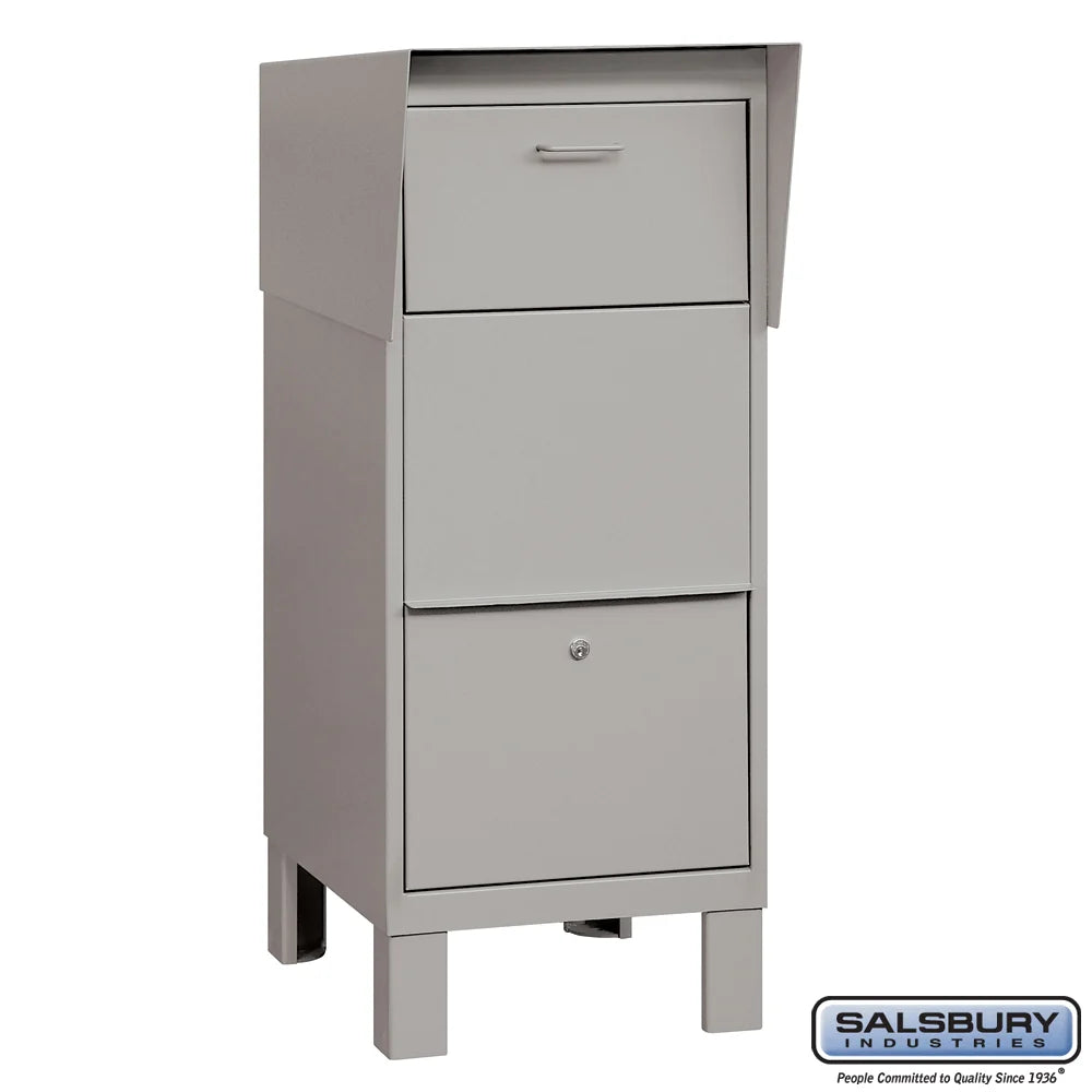 Gray Salsbury Courier And Collection Box With Private Access Studio Image.