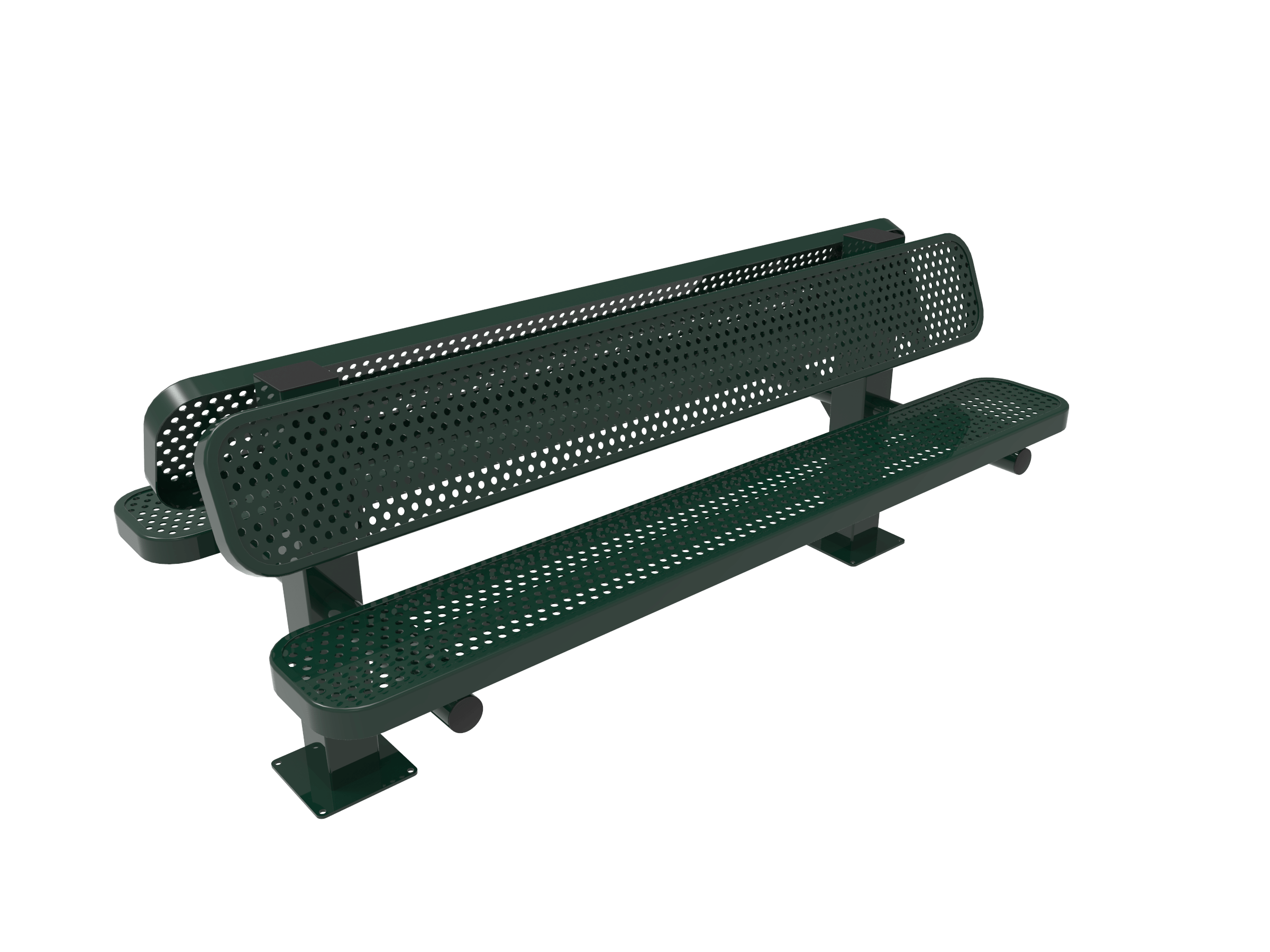 Green 6 Foot MyTCoat Double Pedestal Bench Surface Mount Studio Image