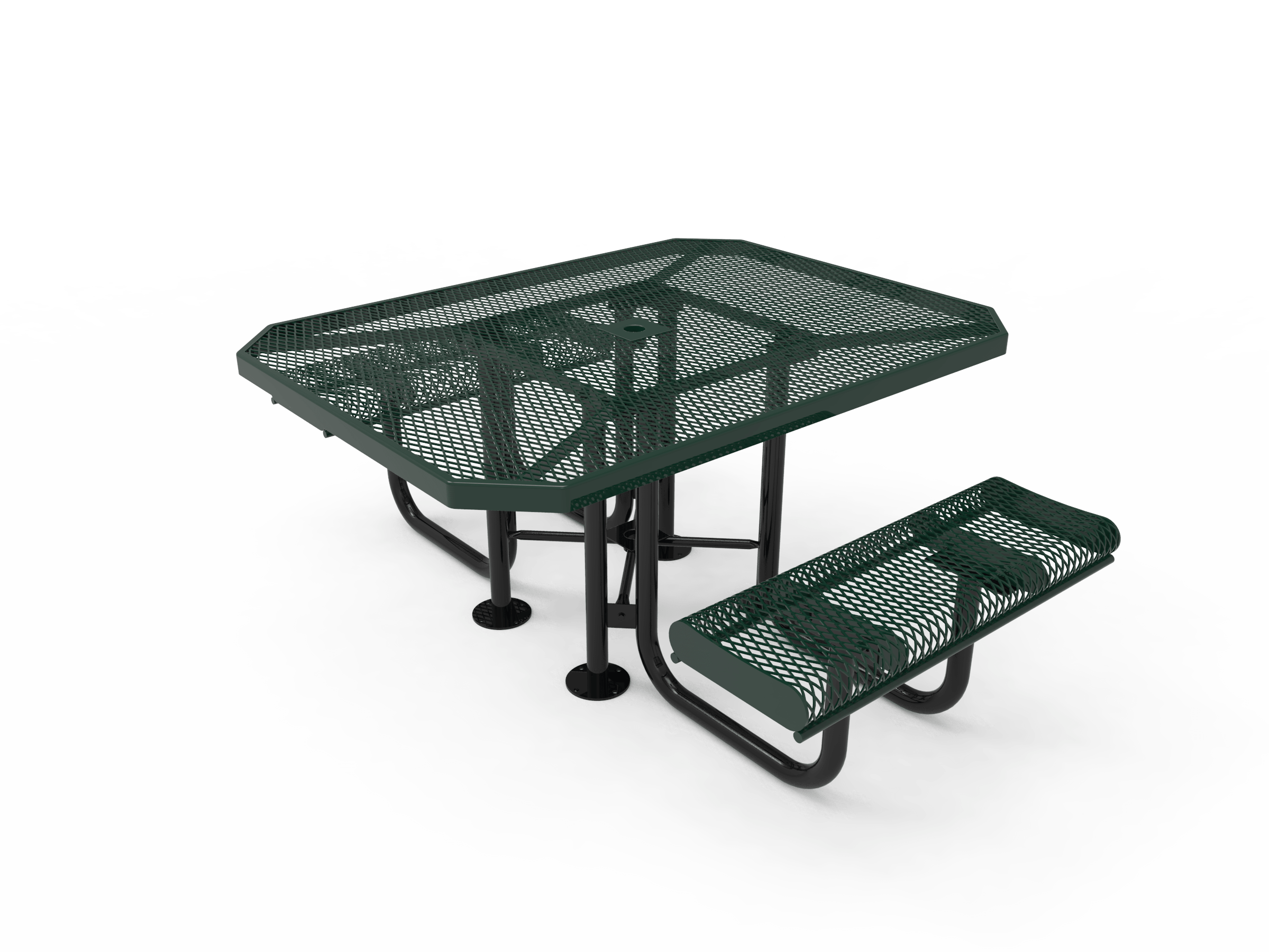 Green MyTCoat 2 Seat Accessible Rolled Octagon Portable Picnic Table Studio Image