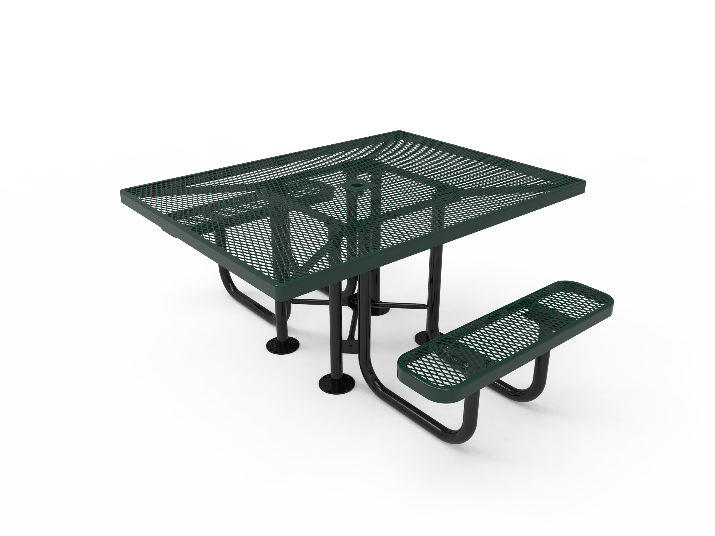 Green MyTCoat 2 Seat Accessible Square Portable Picnic Table Studio Image