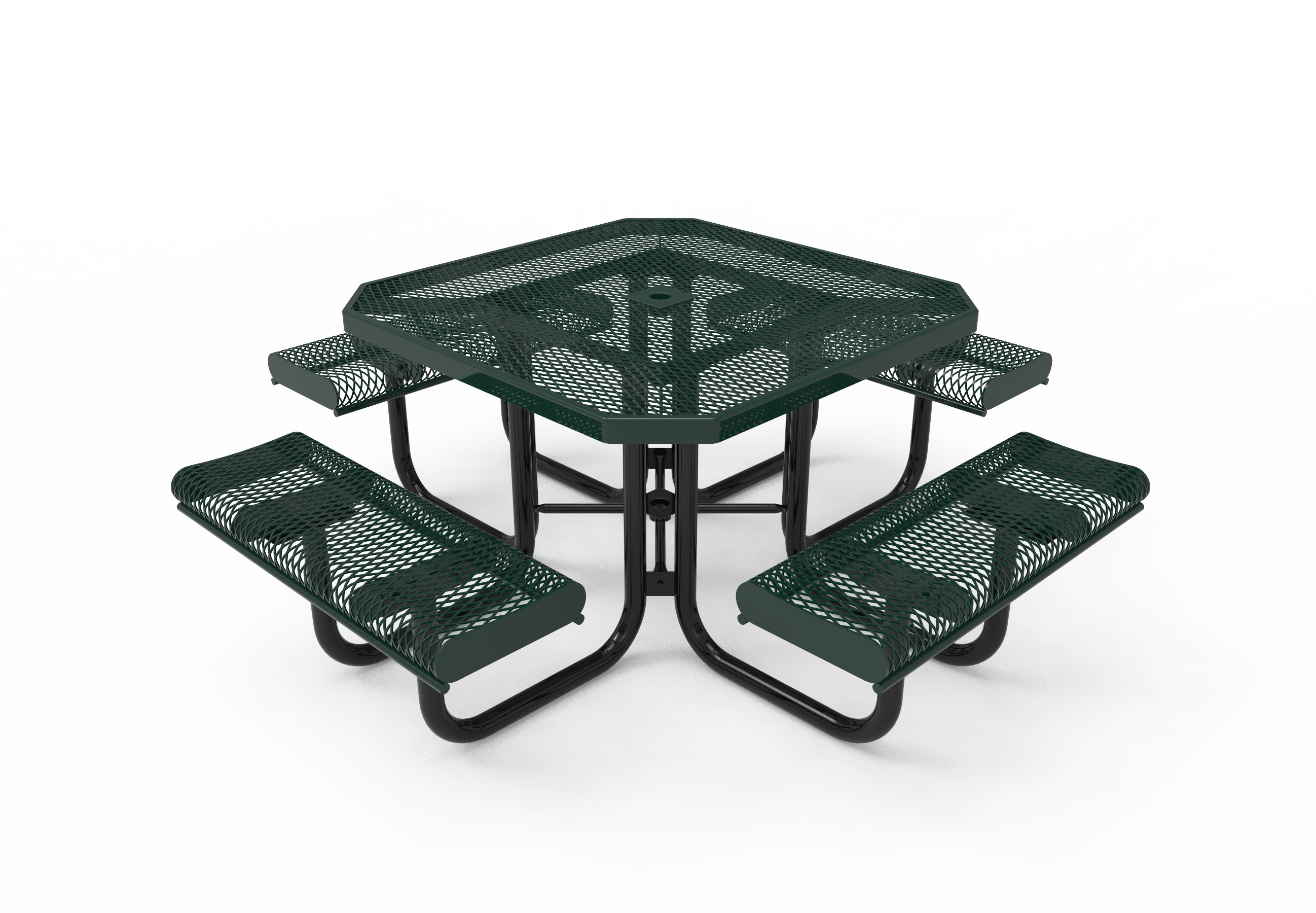 Green MyTCoat 4 Seat Rolled Octagon Portable Picnic Table Studio Image