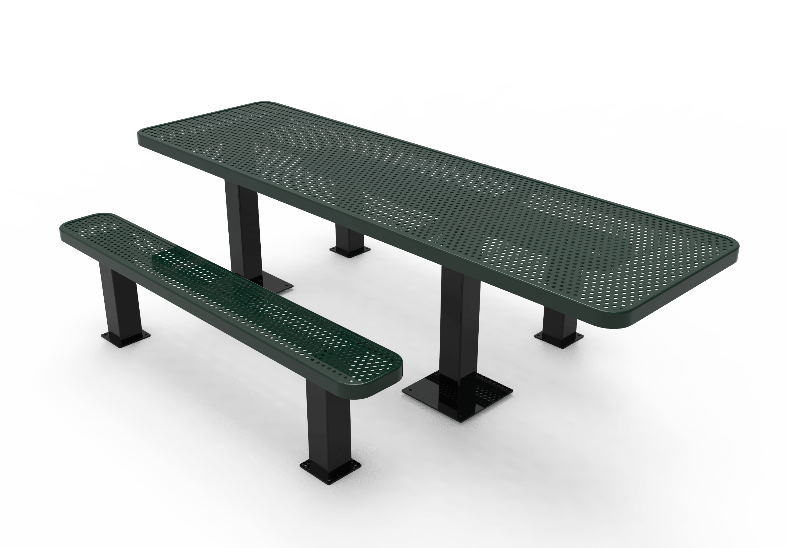 Green MyTCoat 8' Independent Picnic Table Surface Mount ADA Accessible Studio Image