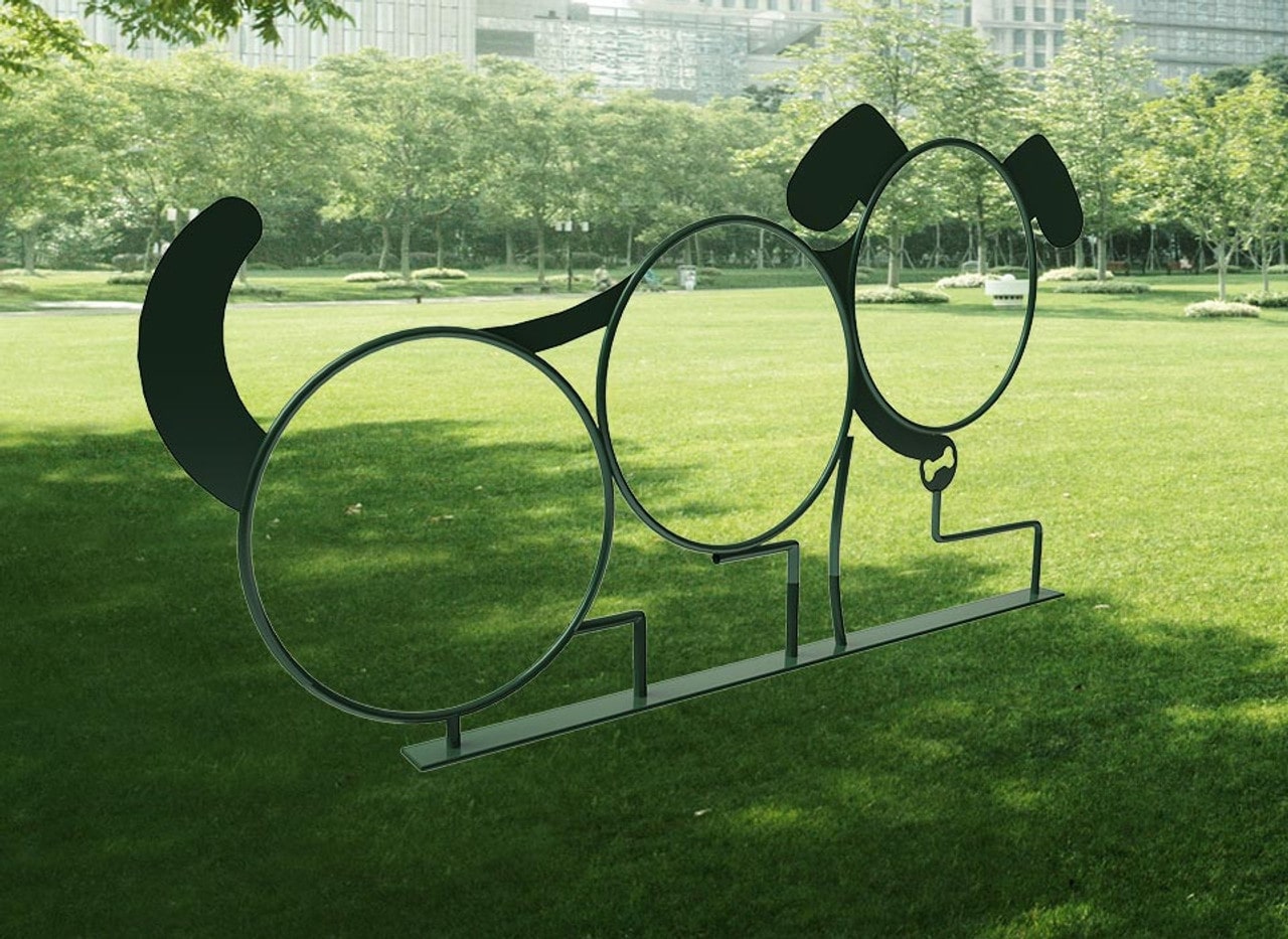 Green MyTCoat Dog Shaped 3 Hoop Jump Lifestyle Image