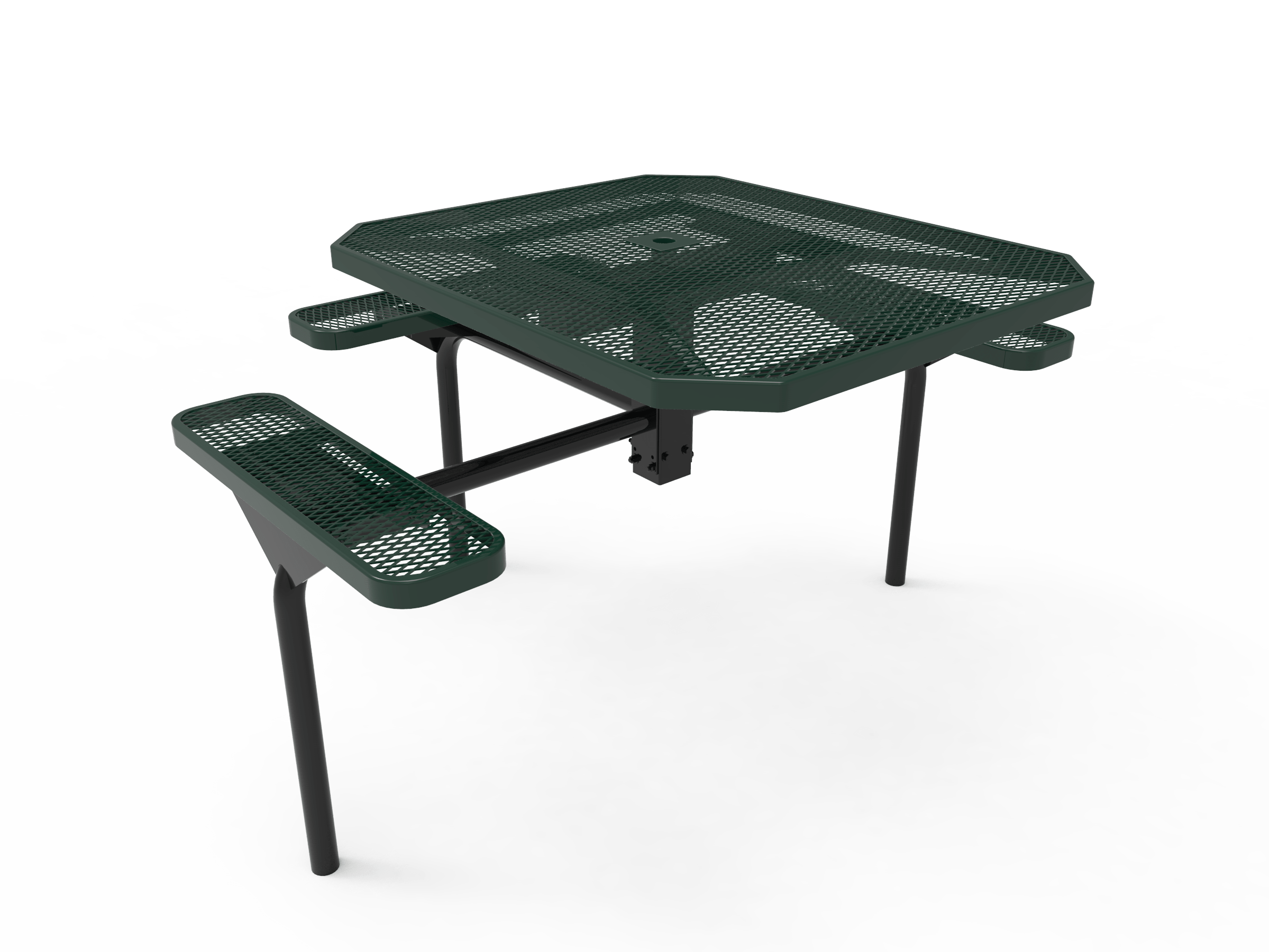 Green MyTCoat Nexus Octagon Picnic Table 3 Seat Accessible Inground Mount Studio Image