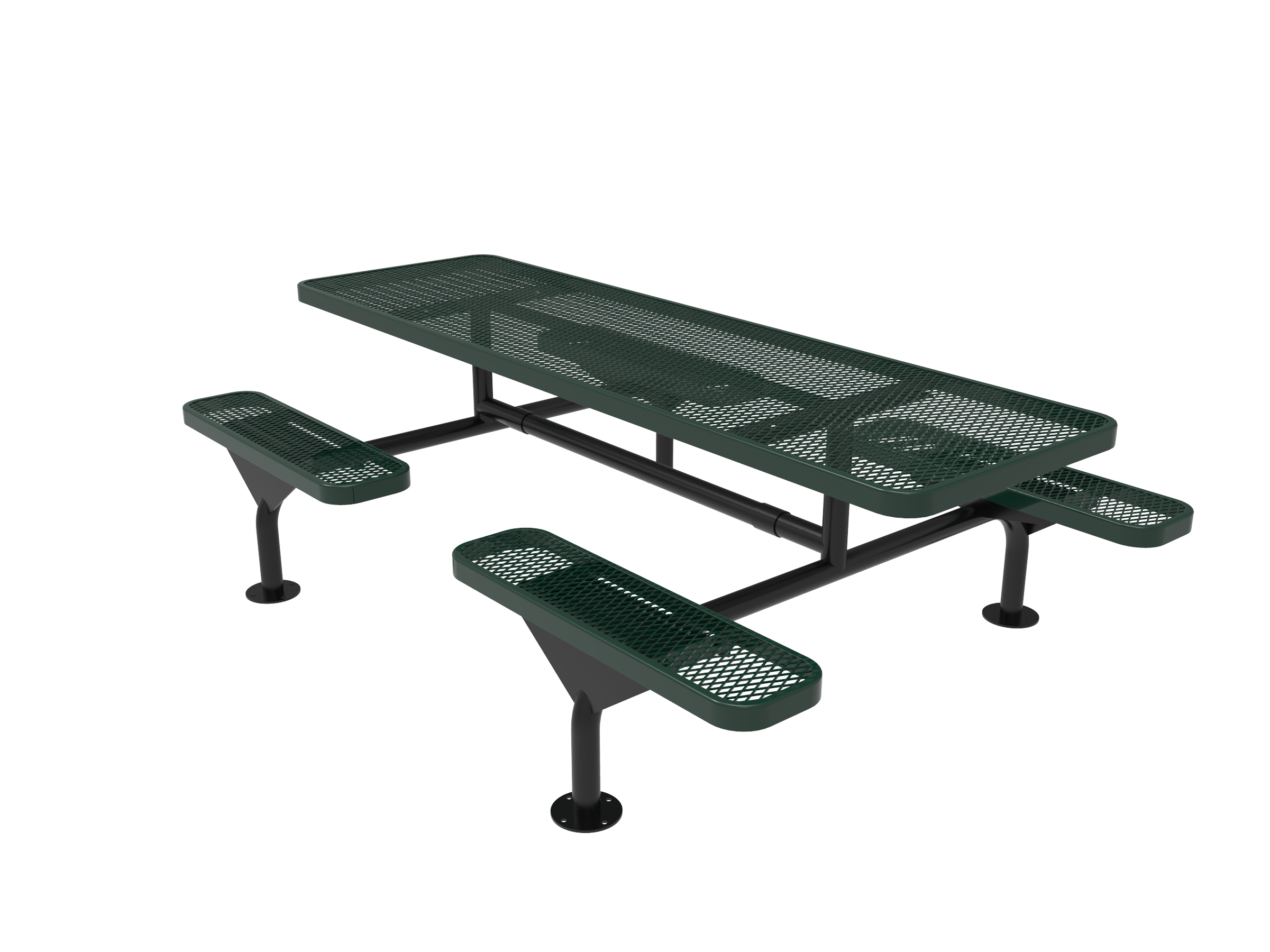 Green MyTCoat Nexus Rectangular Picnic Table Surface Mount Studio Image