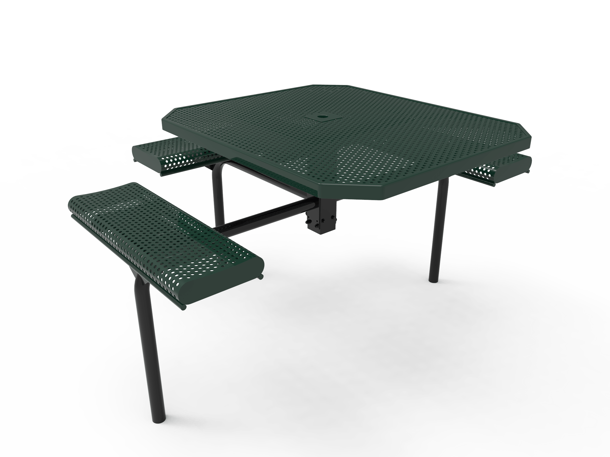 Green MyTCoat Nexus Rolled Octagon Picnic Table 3 Seat Accessible Studio Image