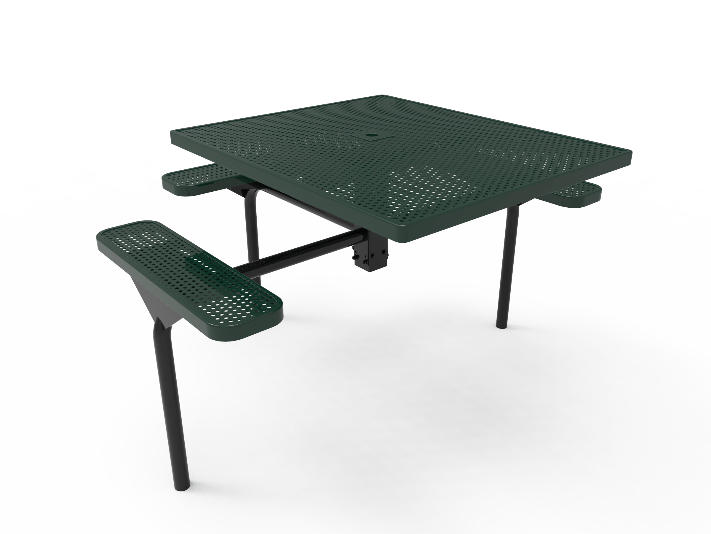 Green MyTCoat Nexus Square Picnic Table 3 Seat Accessible Inground Mount Studio Image