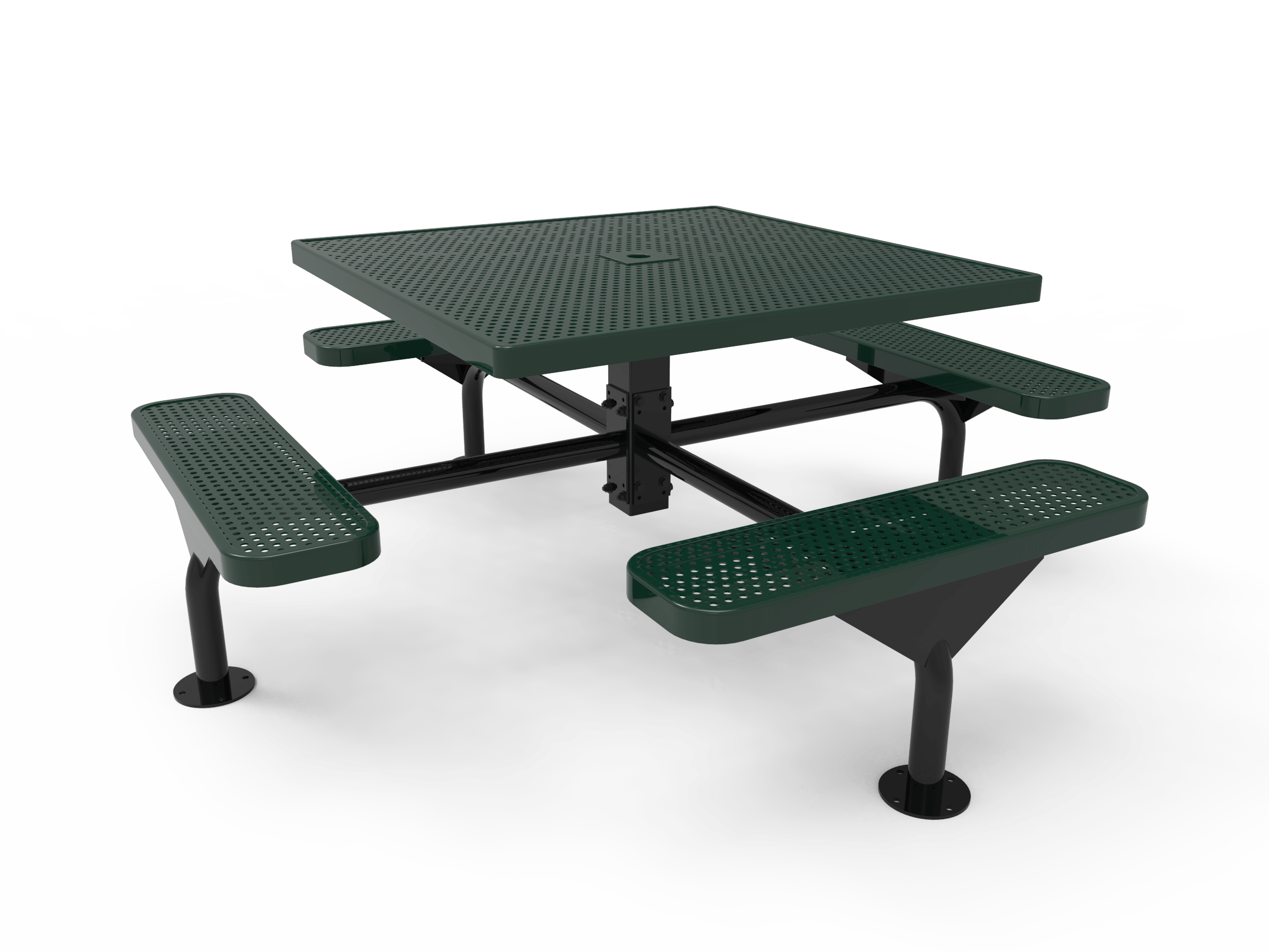 Green MyTCoat Nexus Square Picnic Table Surface Mount Studio Image