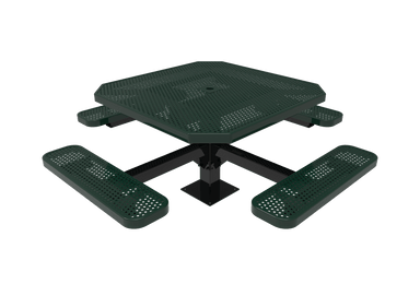 Green MyTCoat Octagon Pedestal Table Surface Mount 4 Seat Studio Image