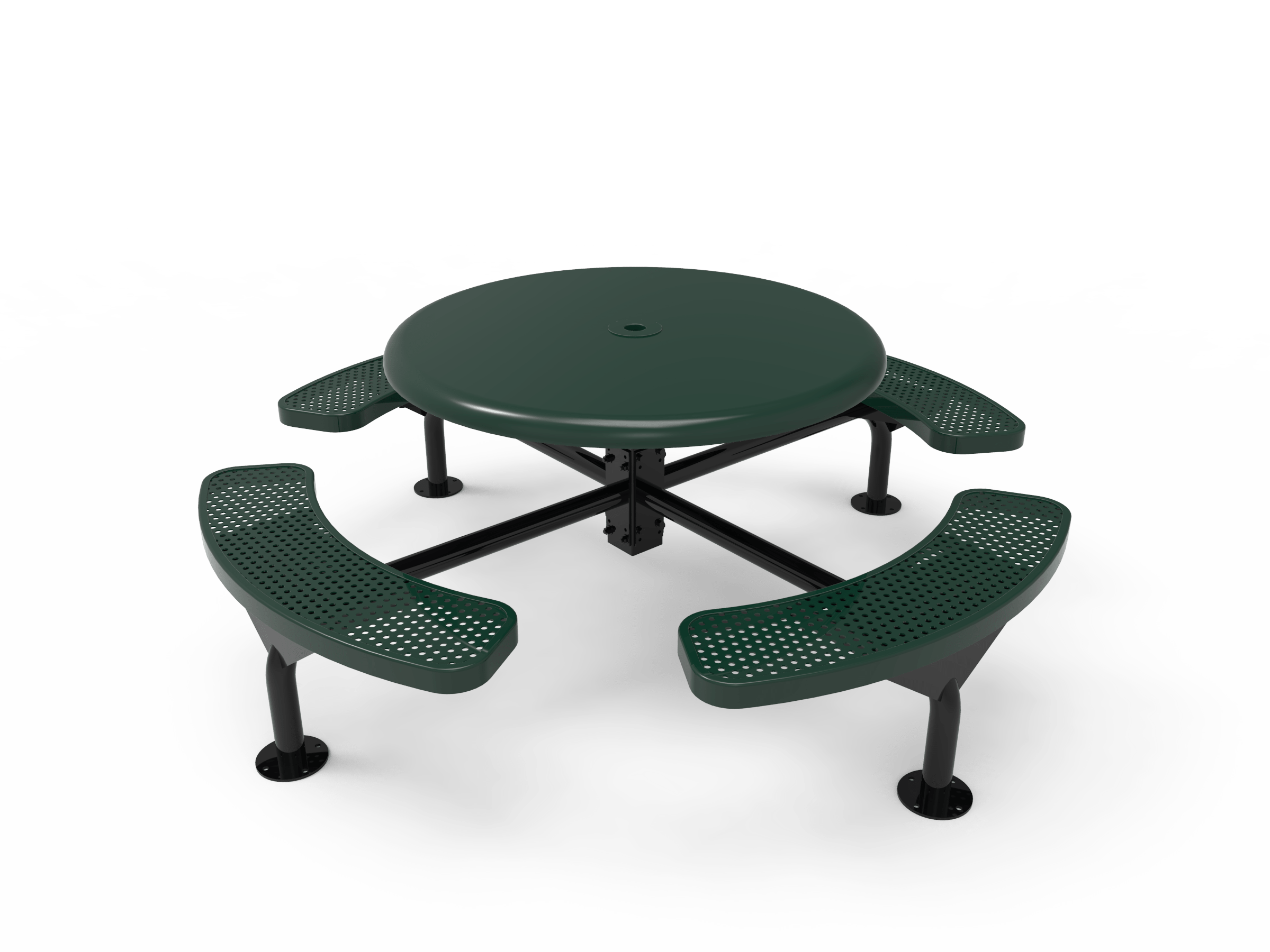 Green MyTCoat Solid Top Nexus Picnic Table Surface Mount Studio Image