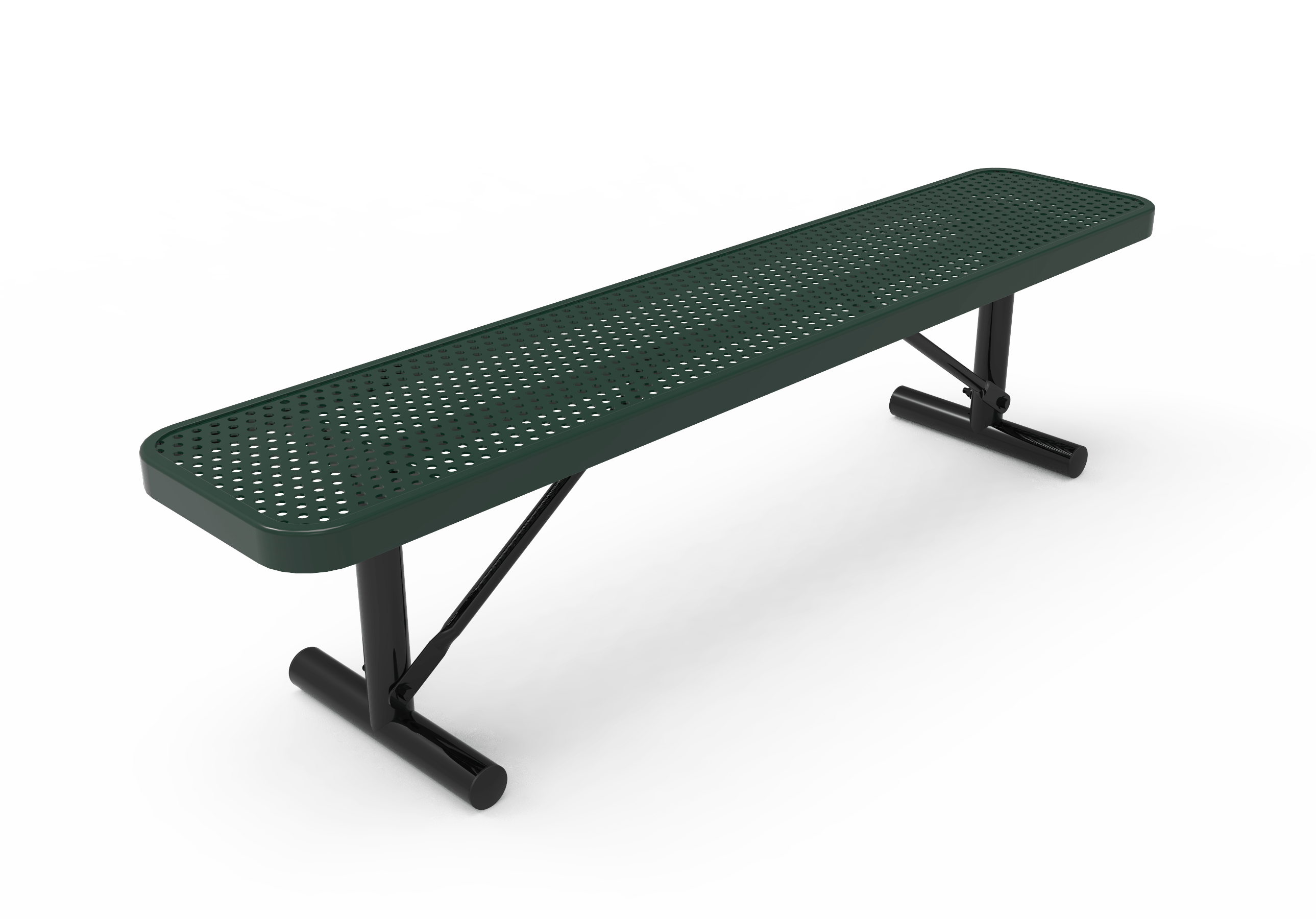 Green MyTCoat Sports Bench Without Back Punched Steel Studio Image Portable Mount