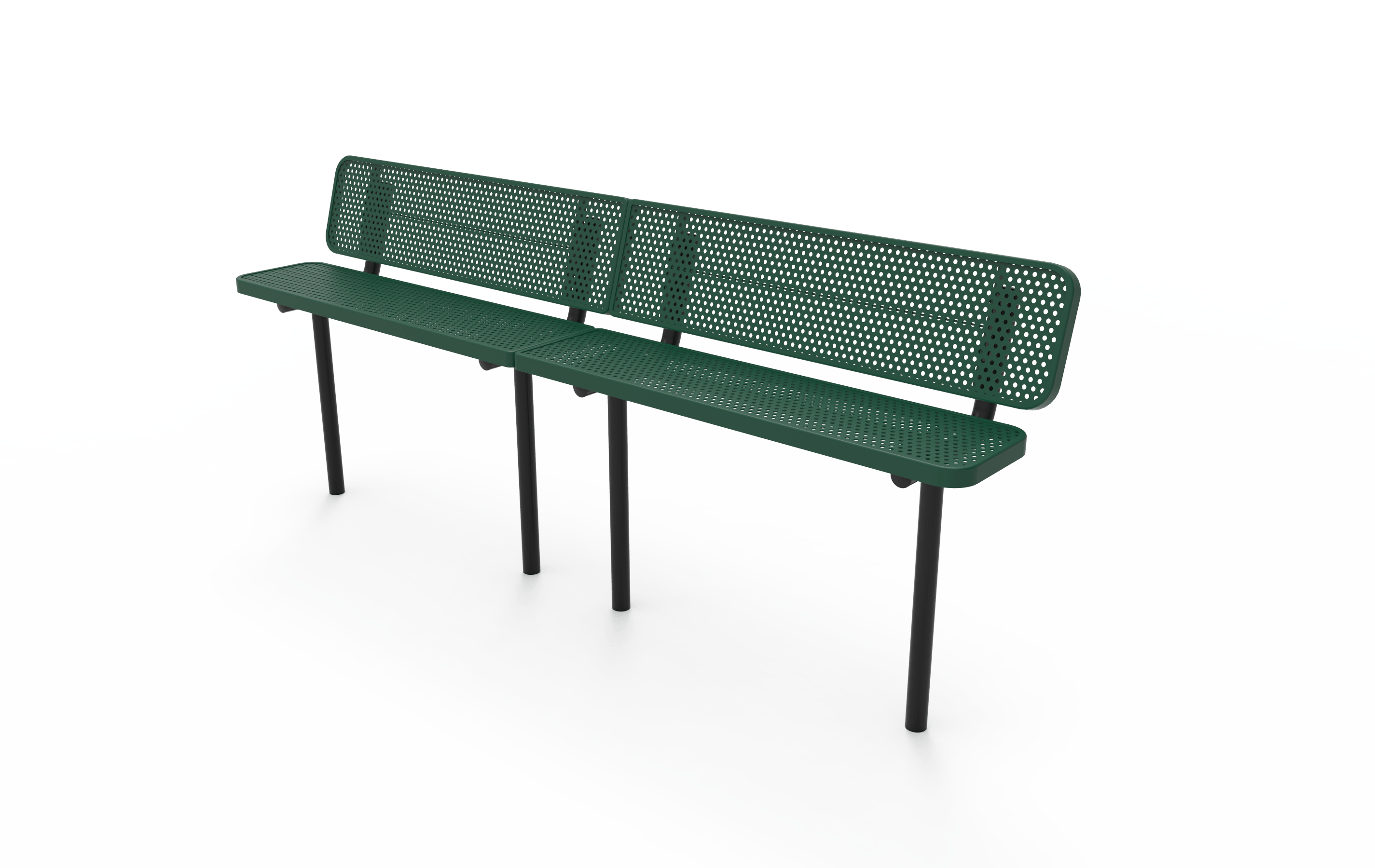 Green MyTCoat Sports Bench with Backrest Studio Image 10' Option and Inground Mount