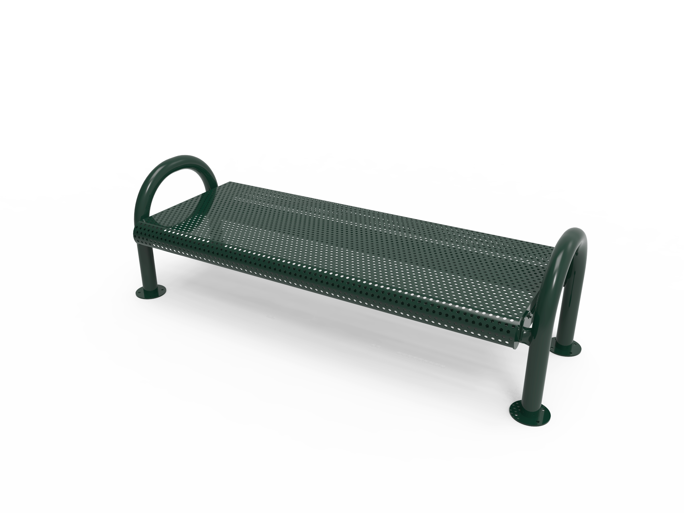 Green Punched Steel MyTCoat MOD Bench without Back Surface Mount Studio Image