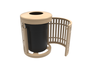 MyTCoat 32 Gallon Downtown Trash Receptacle Premium with Side Opening Studio  Image