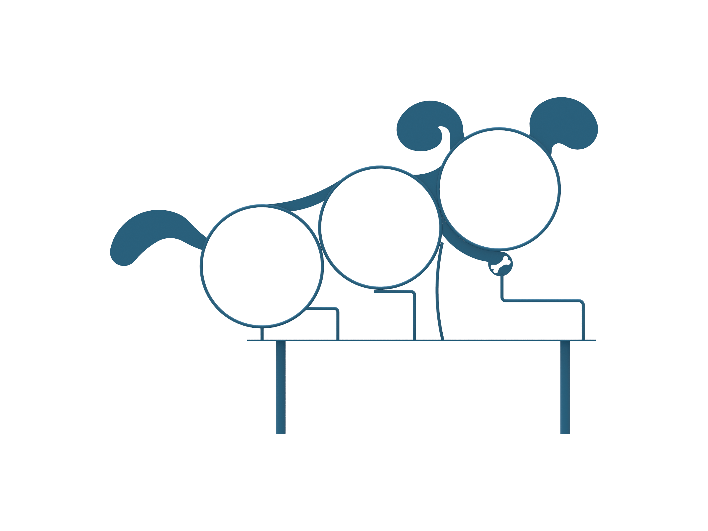 MyTCoat Dog Shaped 3 Hoop Jump Studio Image Front View