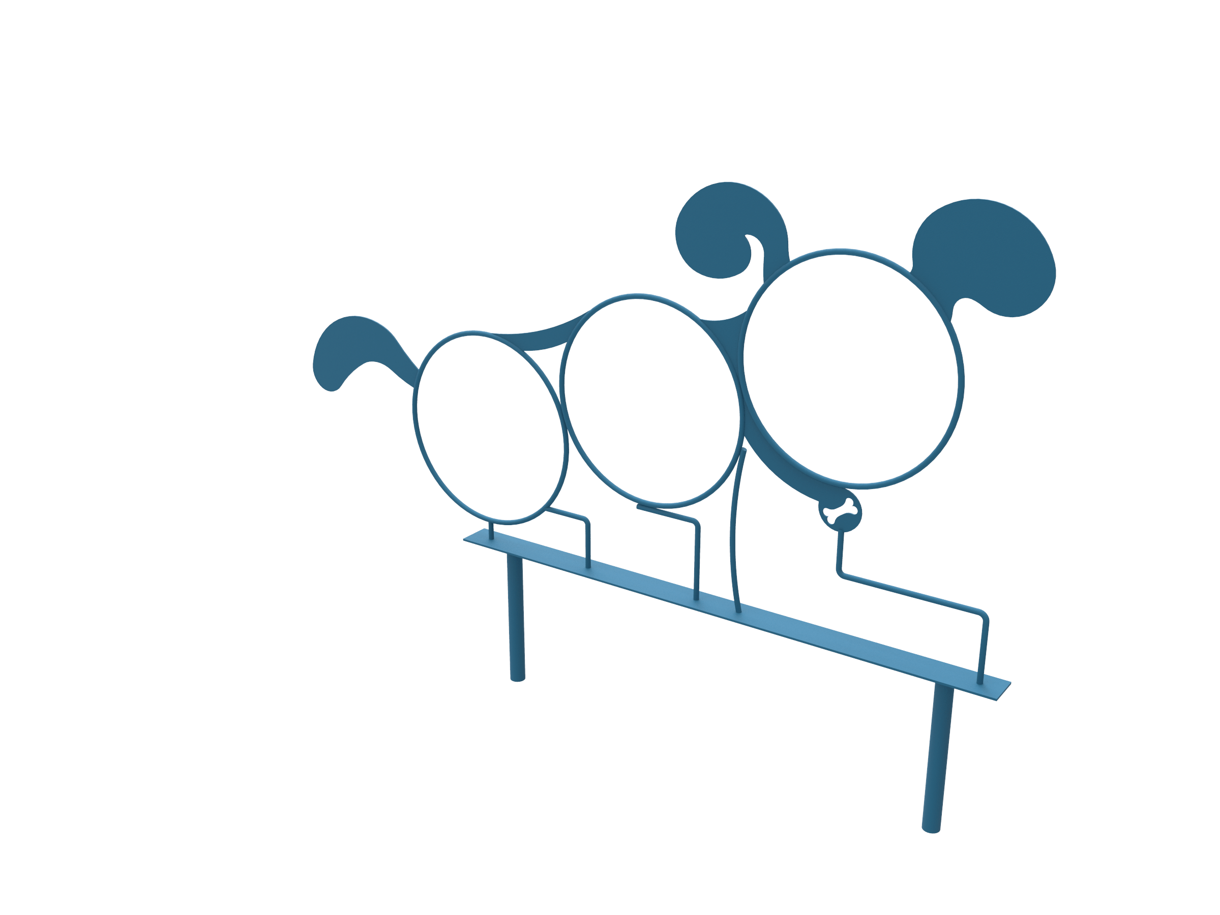 MyTCoat Dog Shaped 3 Hoop Jump Studio Image Side Angle