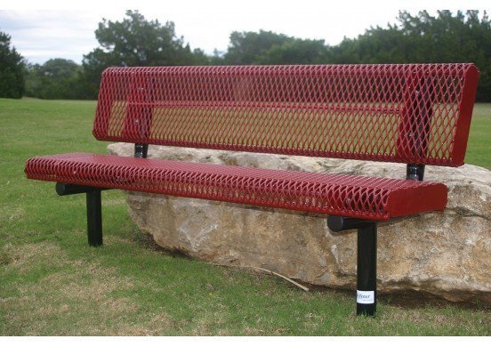 MyTCoat Expanded  Metal Rolled Bench with Back Lifestyle Image