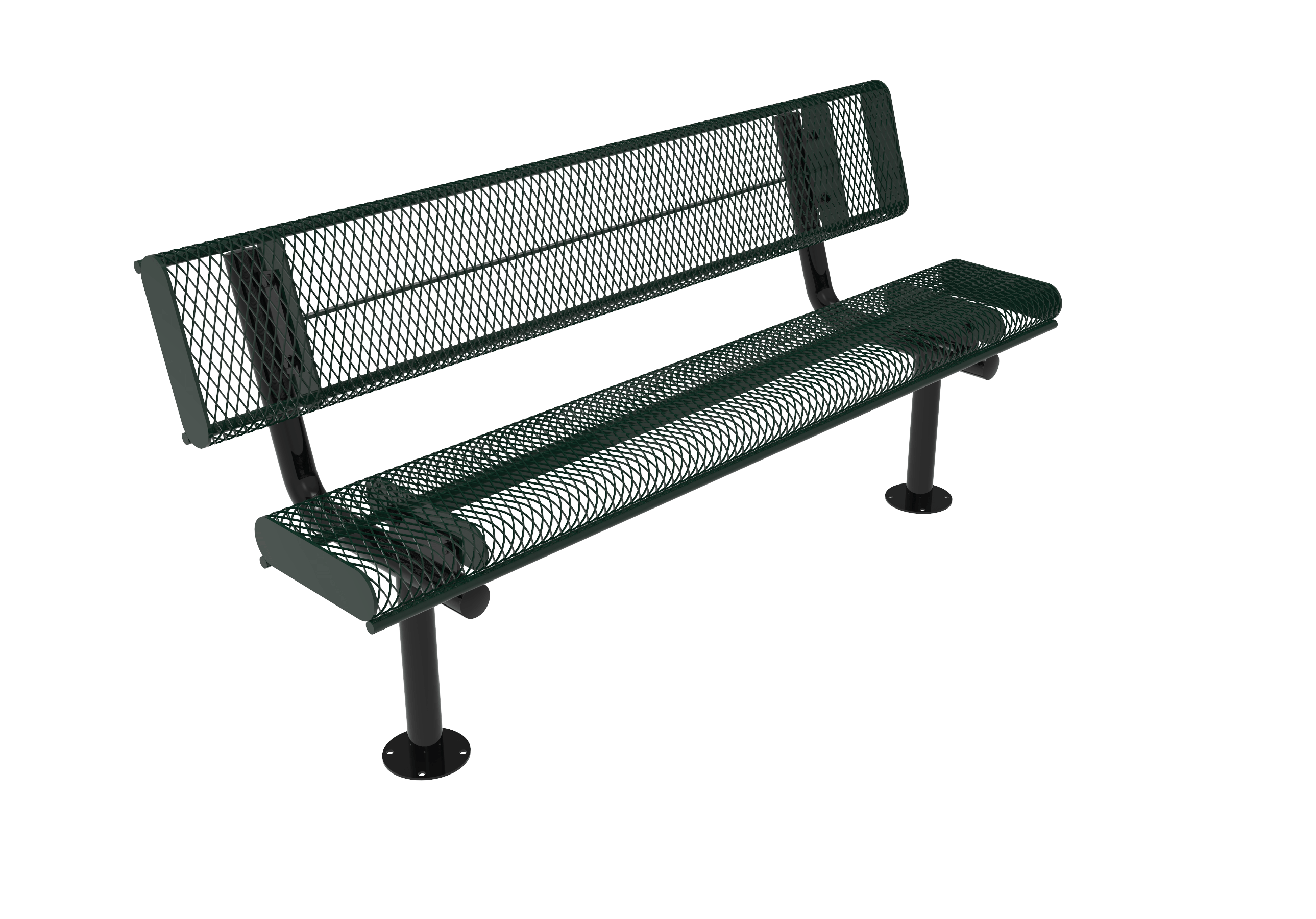 MyTCoat Expanded Metal Rolled Bench with Back  Surface Mount Studio Image
