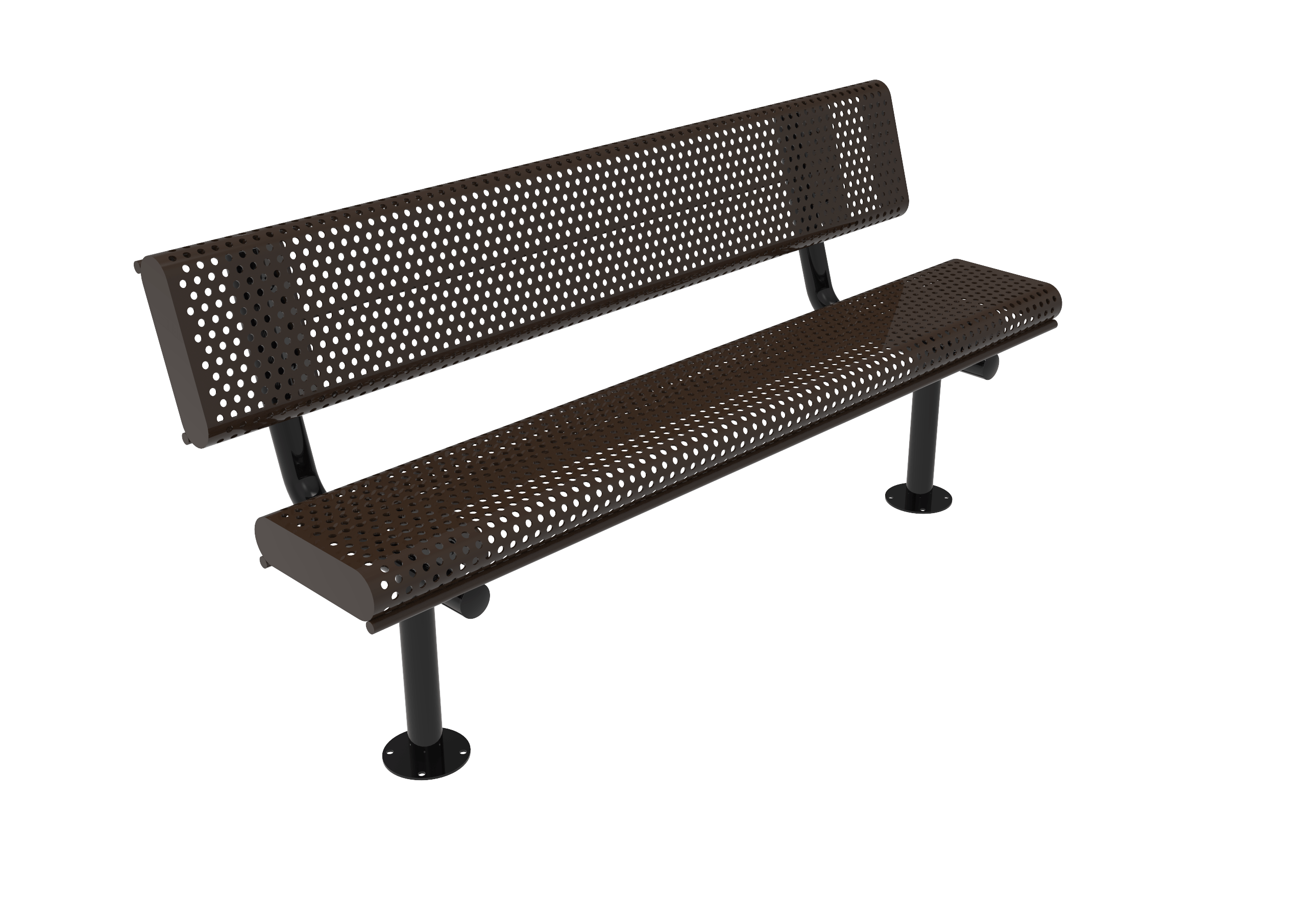MyTCoat Punched Steel Rolled Bench with Back Surface Mount Studio Image