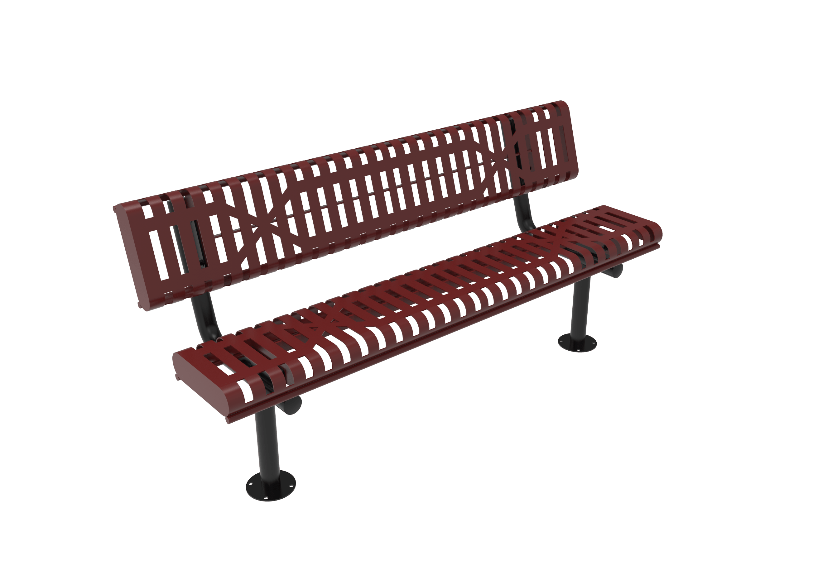 MyTCoat Slatted Steel Rolled Bench with Back Surface Mount Studio Image