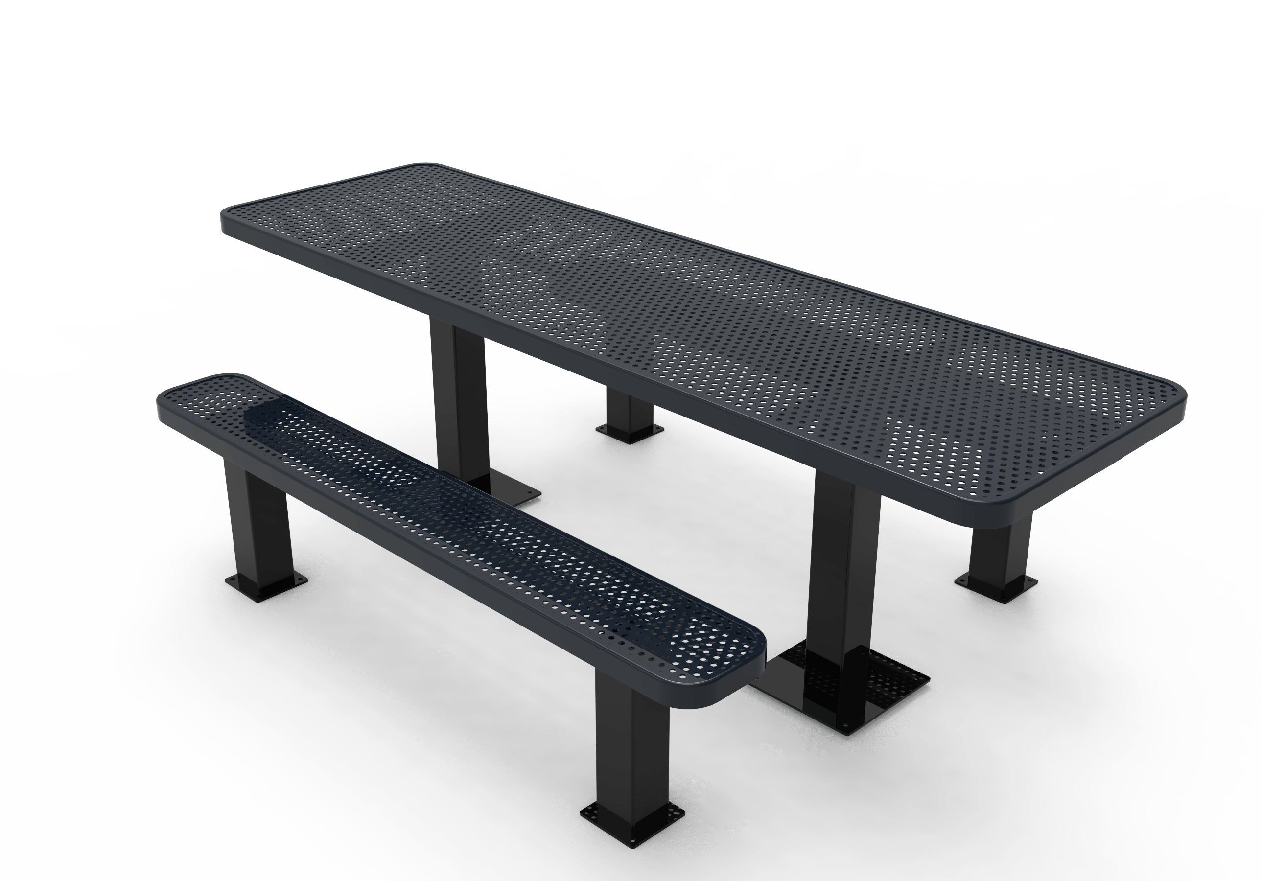 Navy MyTCoat 8' Independent Picnic Table Surface Mount Studio Image