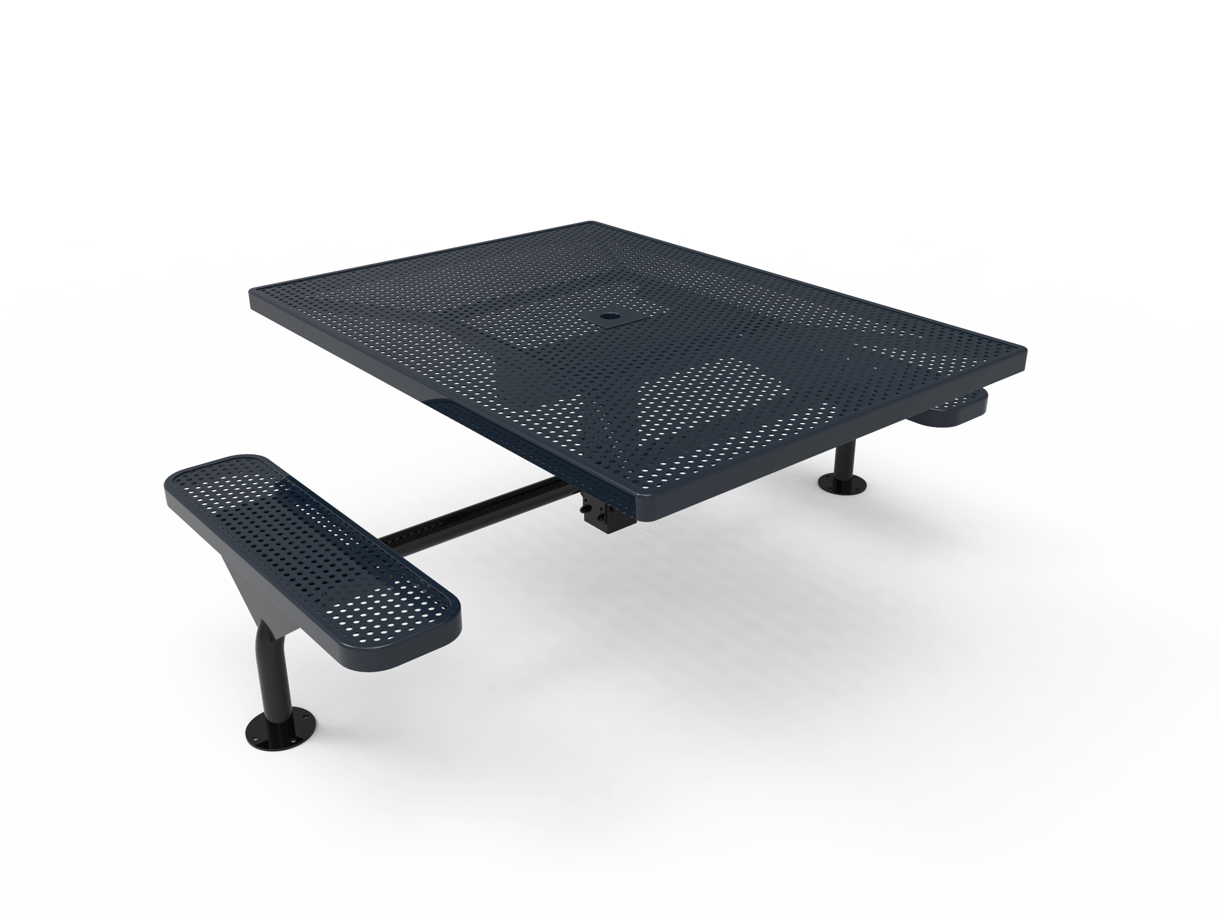 Navy MyTCoat Nexus Square Picnic Table 2 Seat Accessible Surface Mount Lifestyle Image