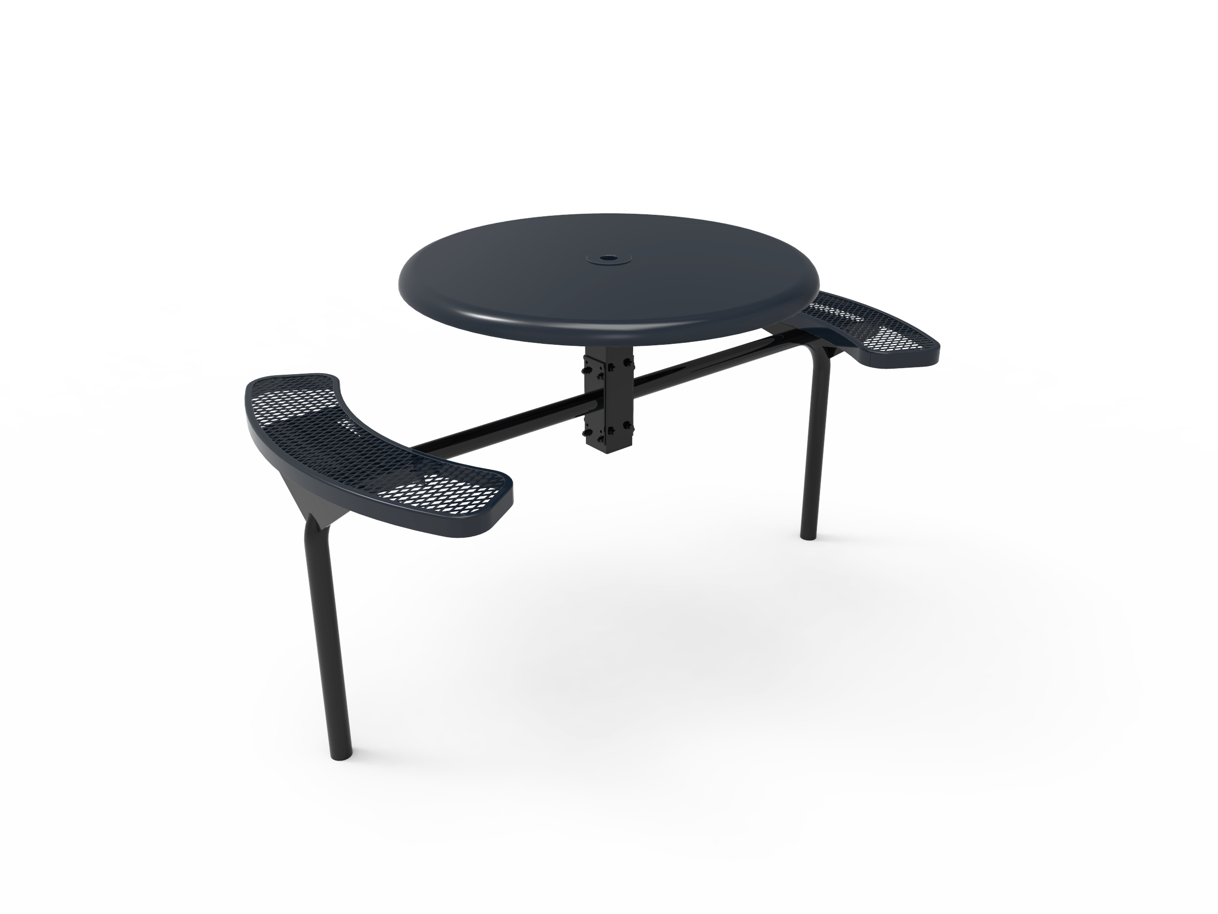 Navy MyTCoat Solid Top Nexus Picnic Table 2 Seat Accessible Inground Mount Studio Image