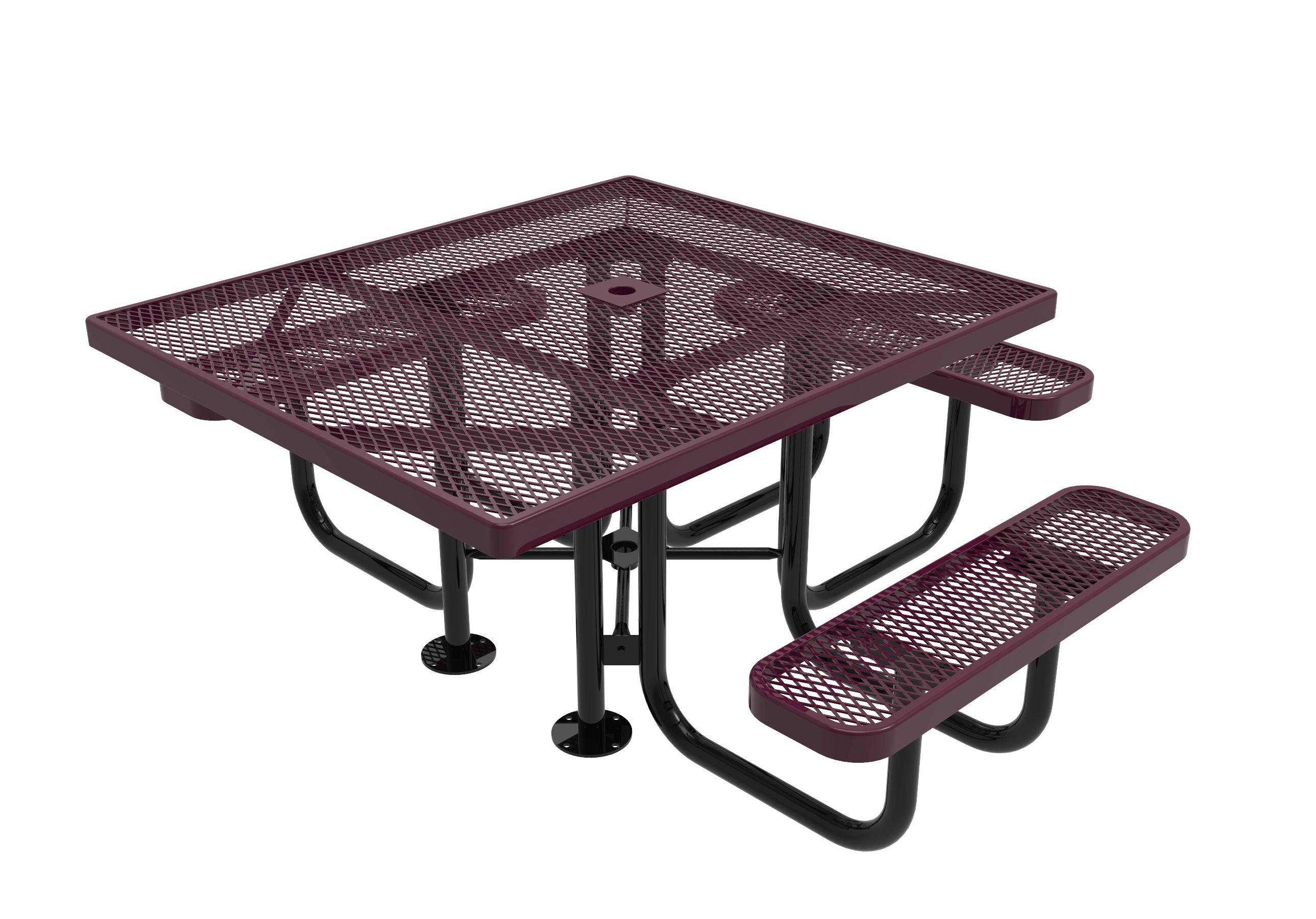 Purple MyTCoat 3 Seat Accessible Square Portable Picnic Table Studio Image
