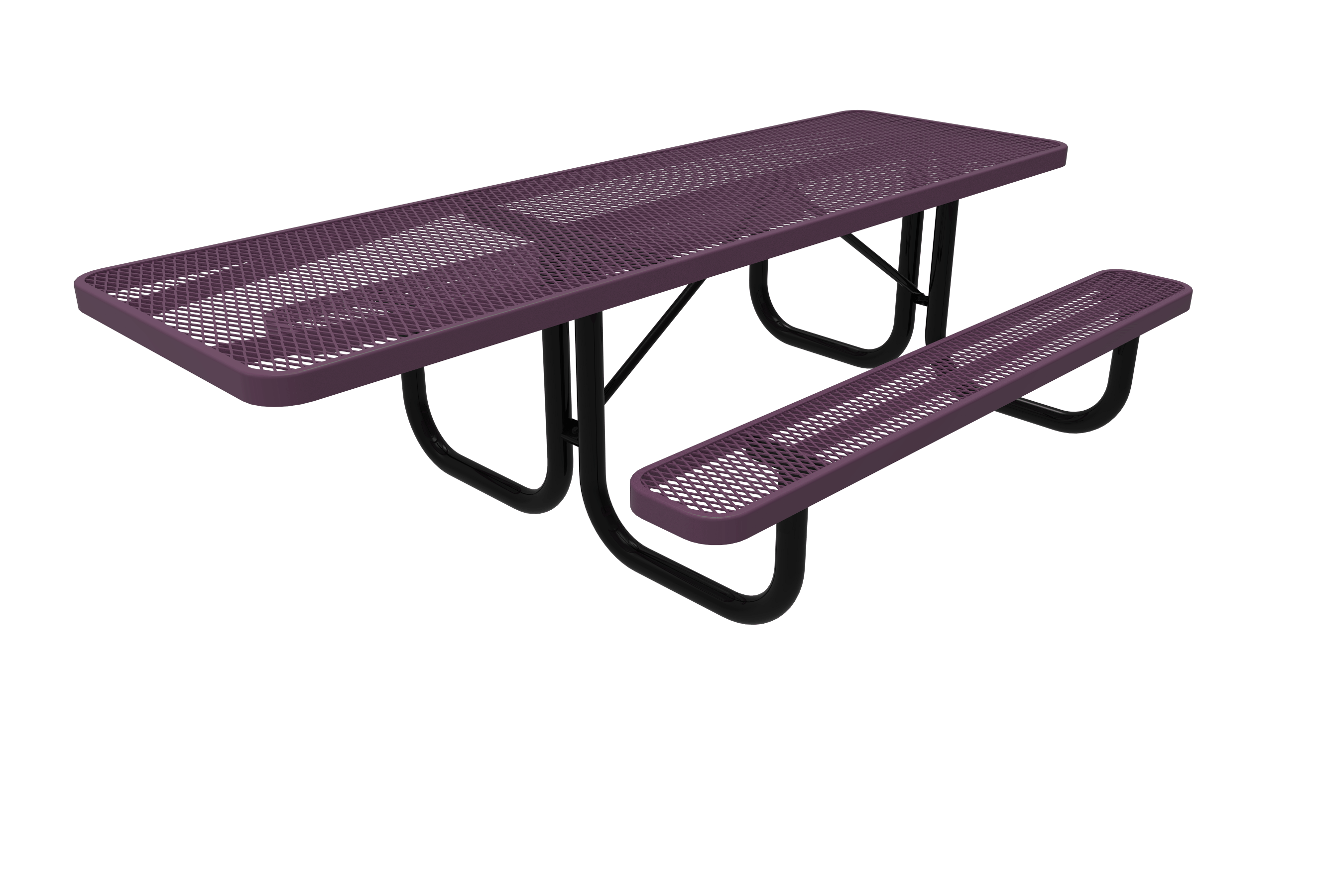 Purple MyTCoat ADA Accessible (1 Side) Rectangular Portable Picnic Table Expanded Metal Studio Image