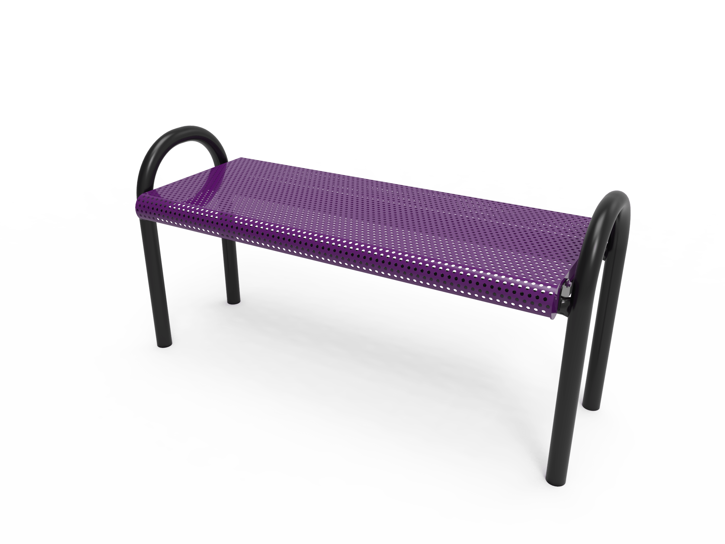 Purple Punched Steel MyTCoat MOD Bench without Back Inground Mount Studio Image