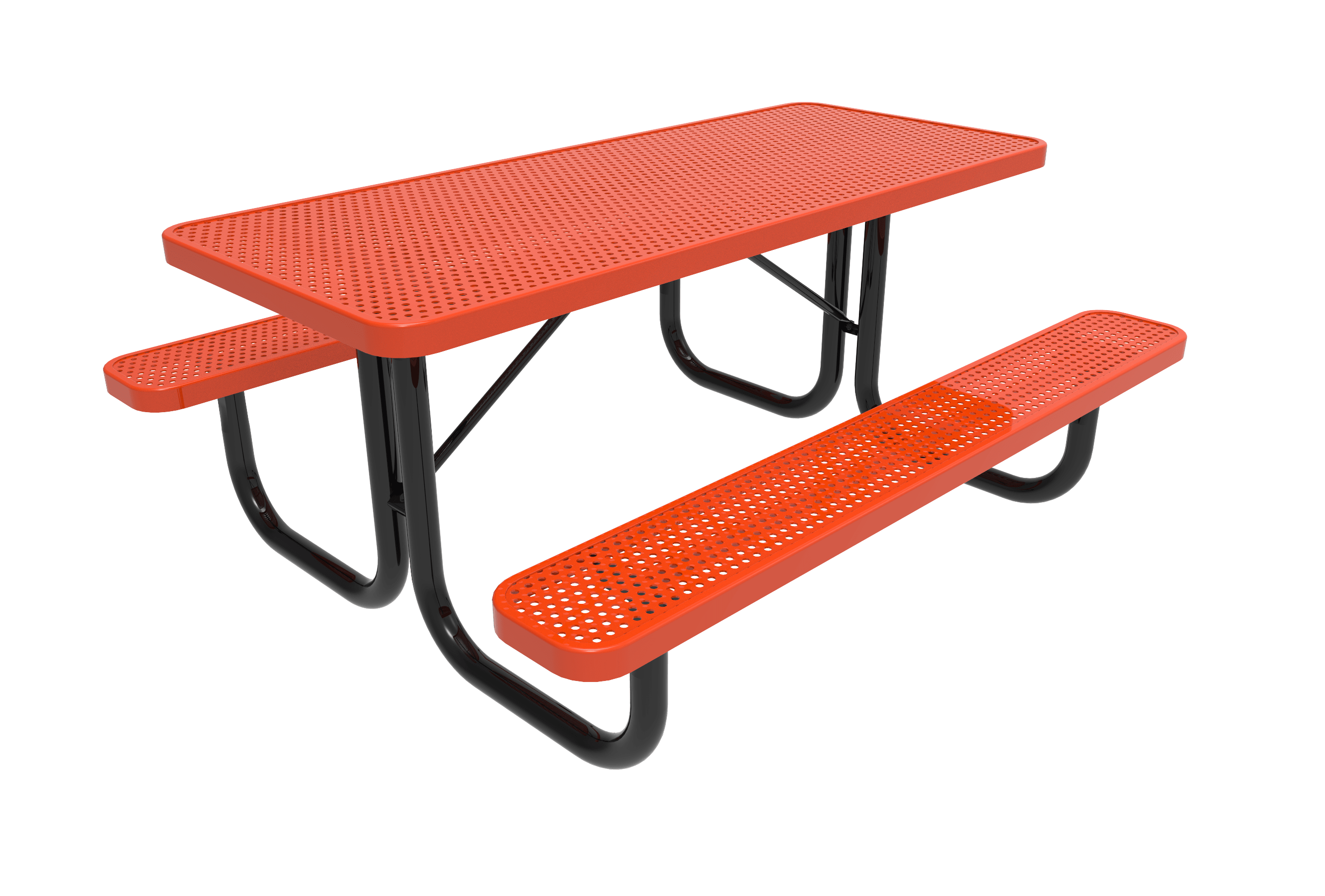 Red 6 Foot MyTCoat Rectangular Portable Picnic Table Studio Image