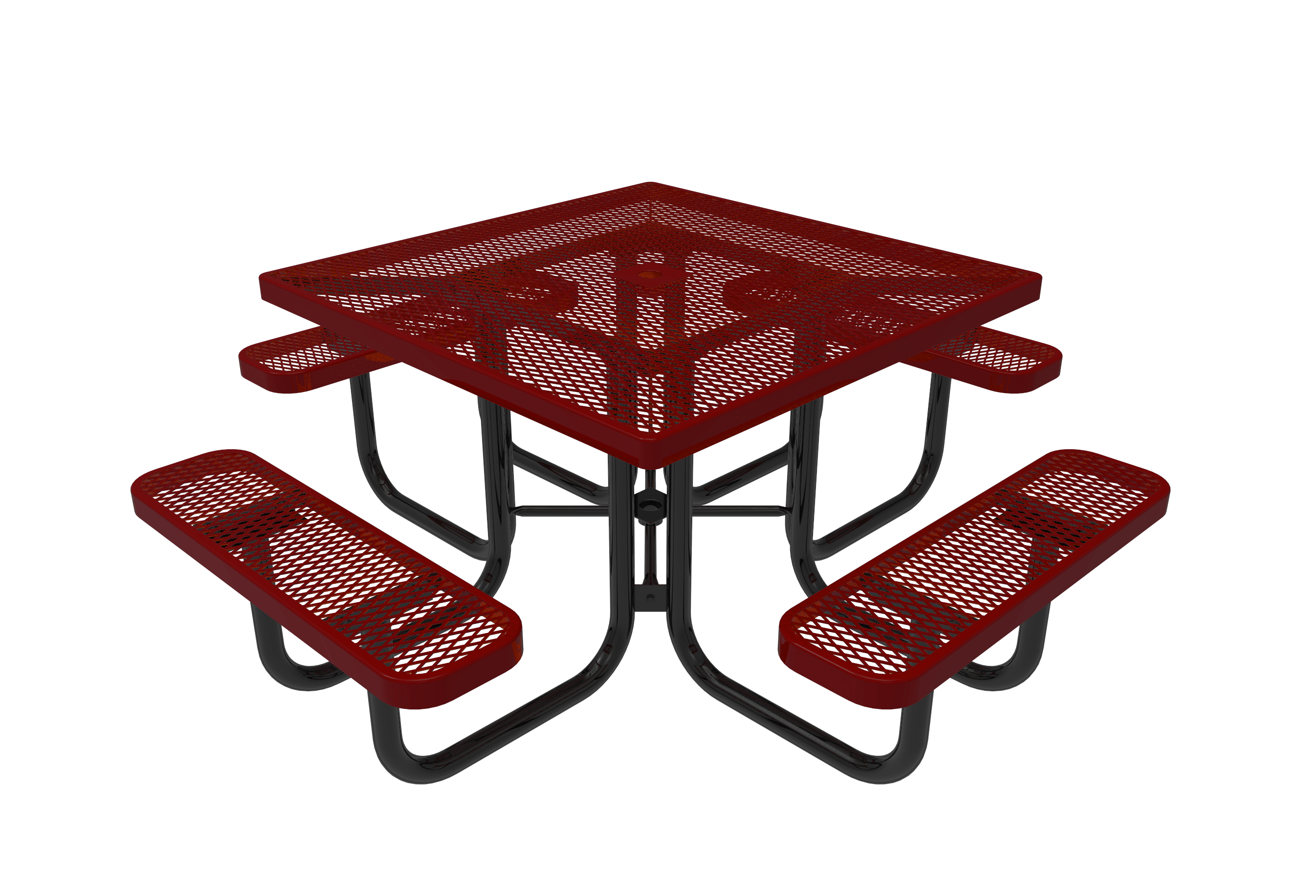 Red MyTCoat 4 Seat Square Portable Picnic Table Studio Image