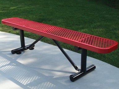 Red MyTCoat Metal Outdoor Bench Without Backrest Lifestyle Image Portable Option