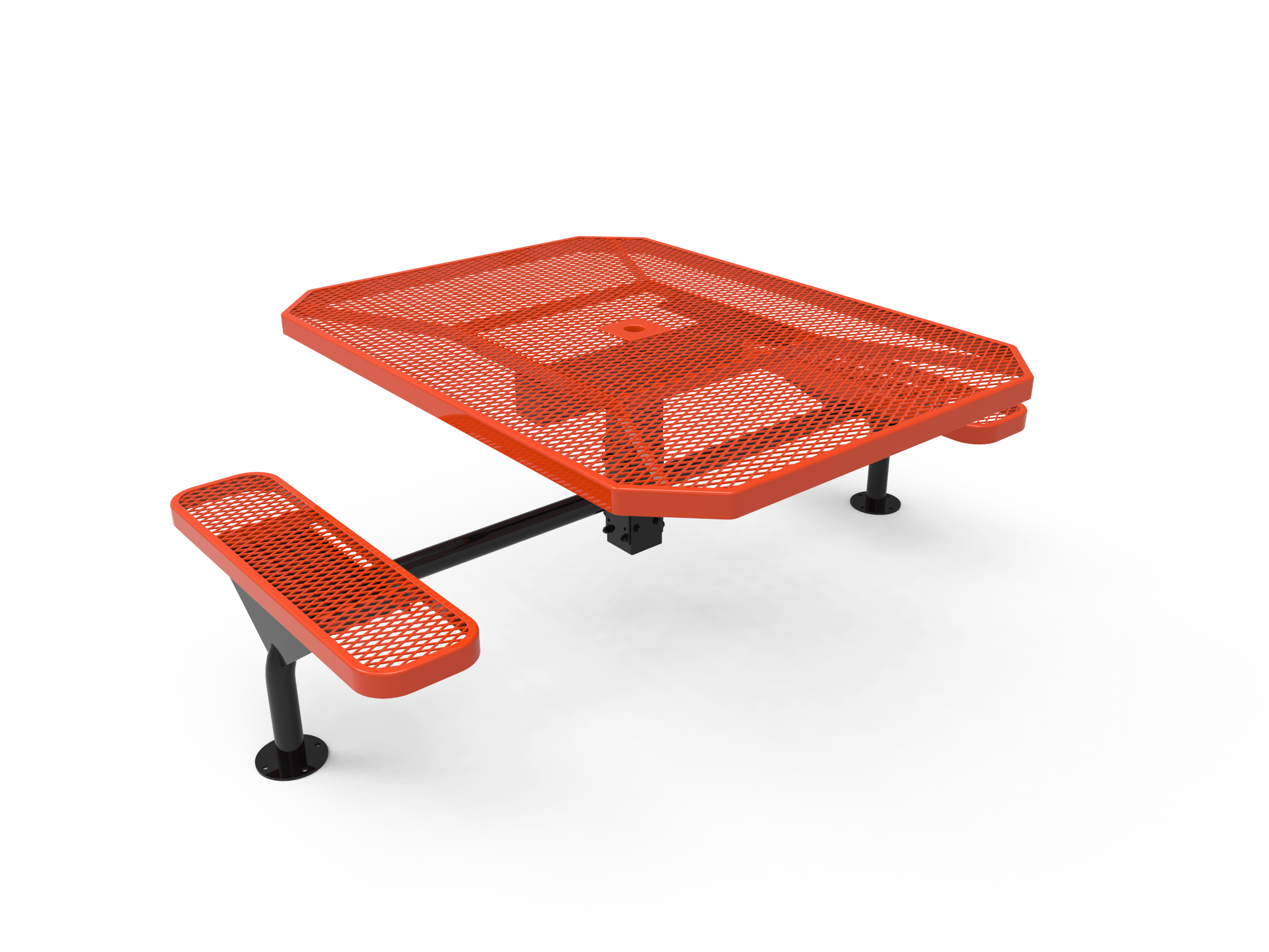Red MyTCoat Nexus Octagon Picnic Table 2 Seat Accessible Surface Mount Studio Image