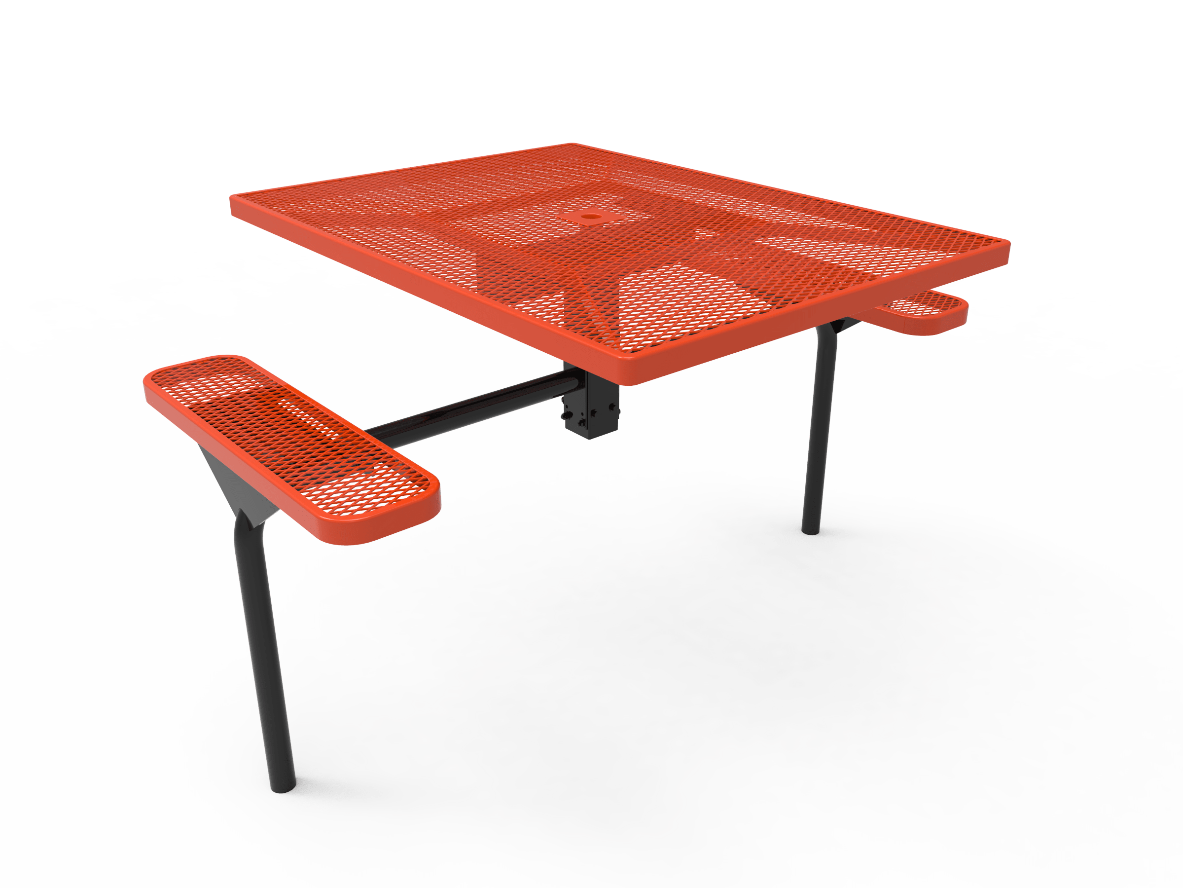 Red MyTCoat Nexus Square Picnic Table 2 Seat Accessible Inground Mount Studio Image