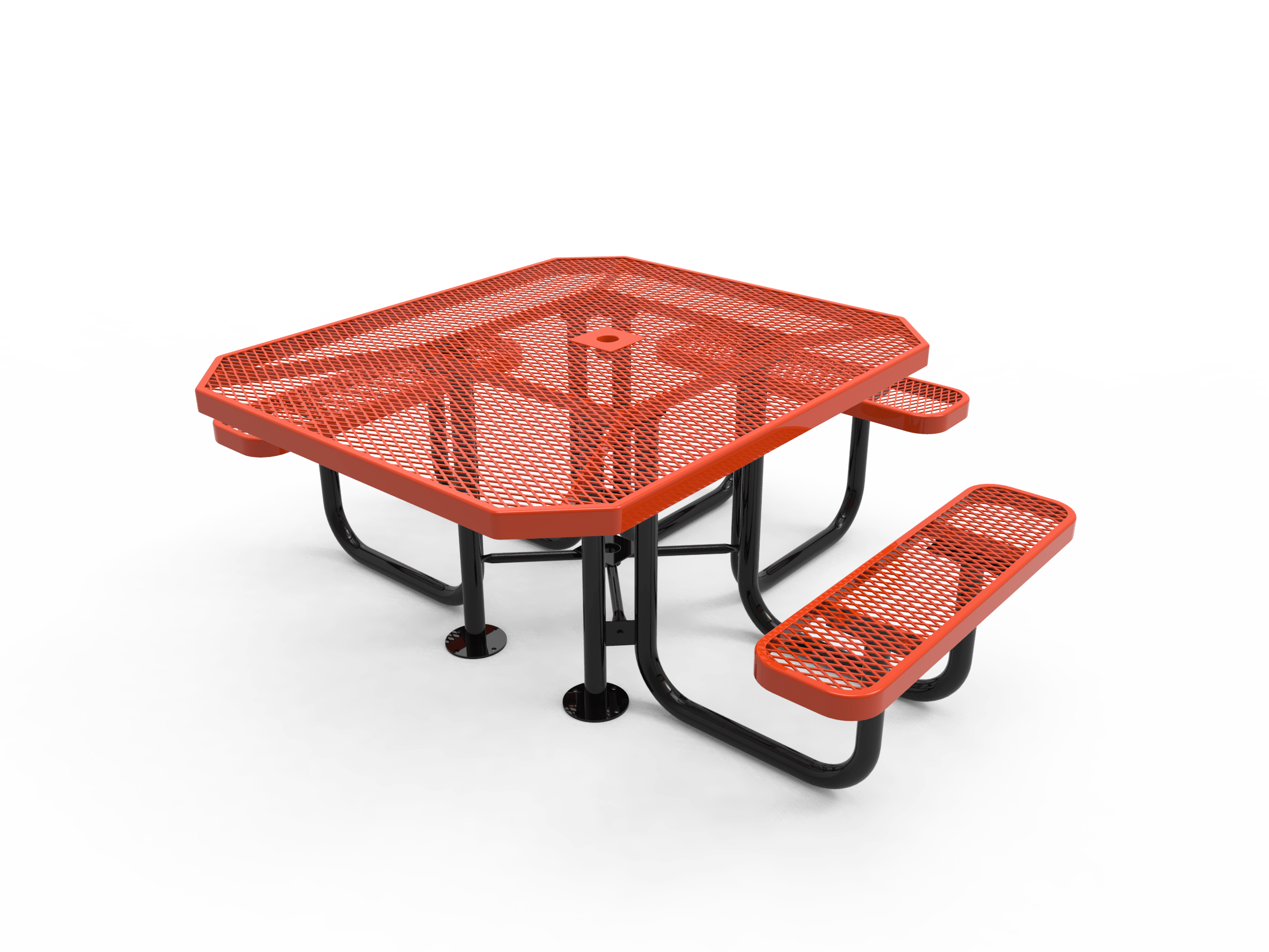 Red MyTCoat Octagon Portable Picnic Table 3 Seat Accessible Studio Image