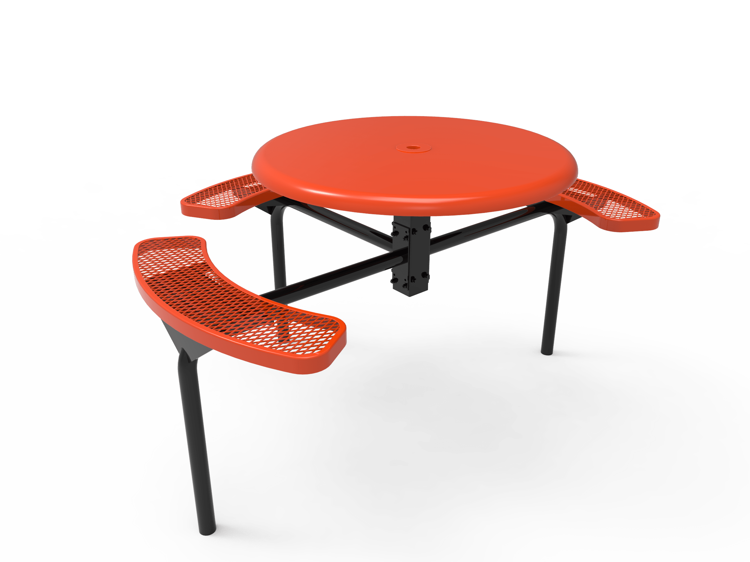 Red MyTCoat Solid Top Nexus Picnic Table 3 Seat Accessible Inground Mount Studio Image