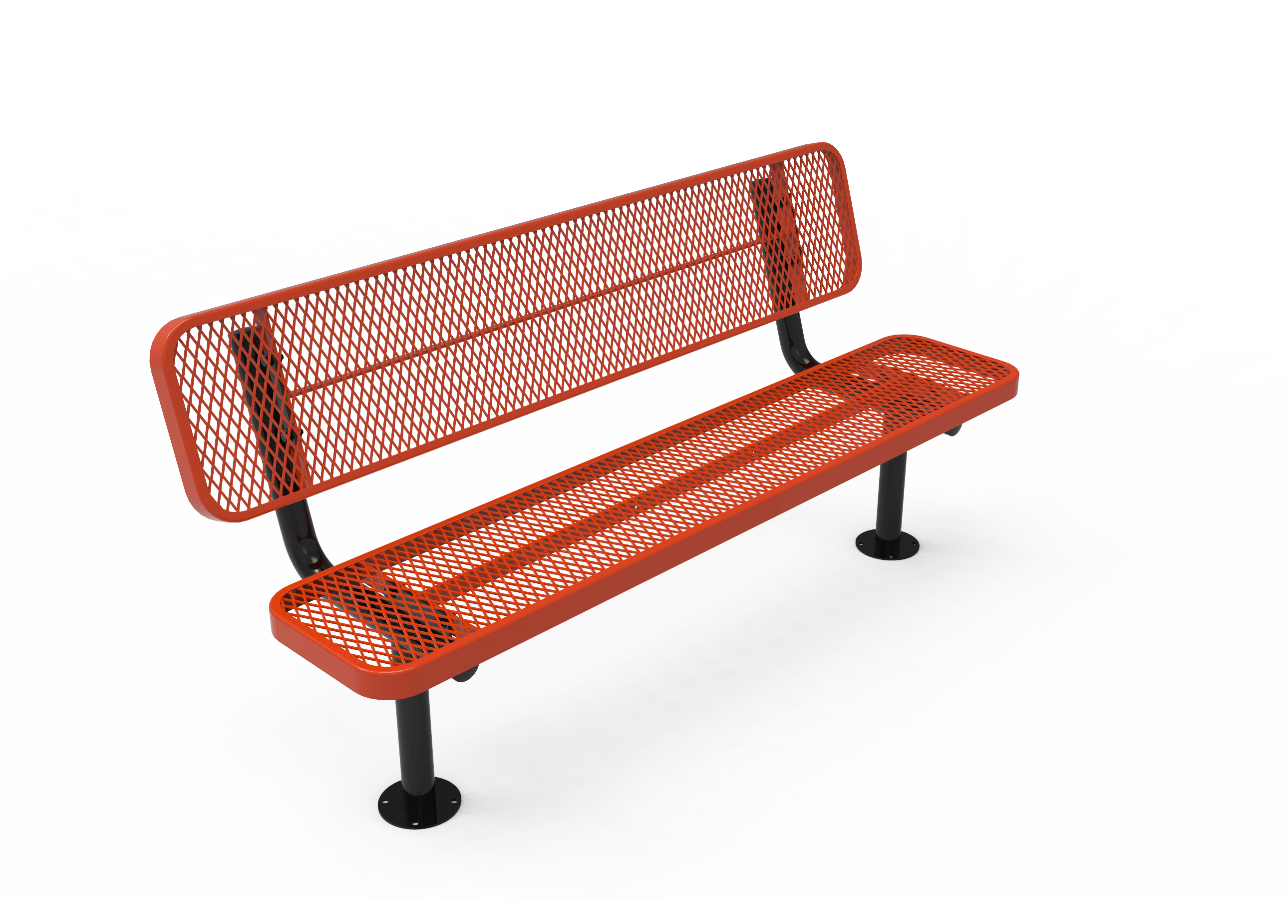 Red MyTCoat Sports Bench with Backrest Studio Image Surface Mount