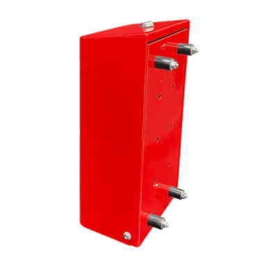 Red Willoughby Stainless Wall Mounted Hand Sanitizer Dispenser Rear Studio Image